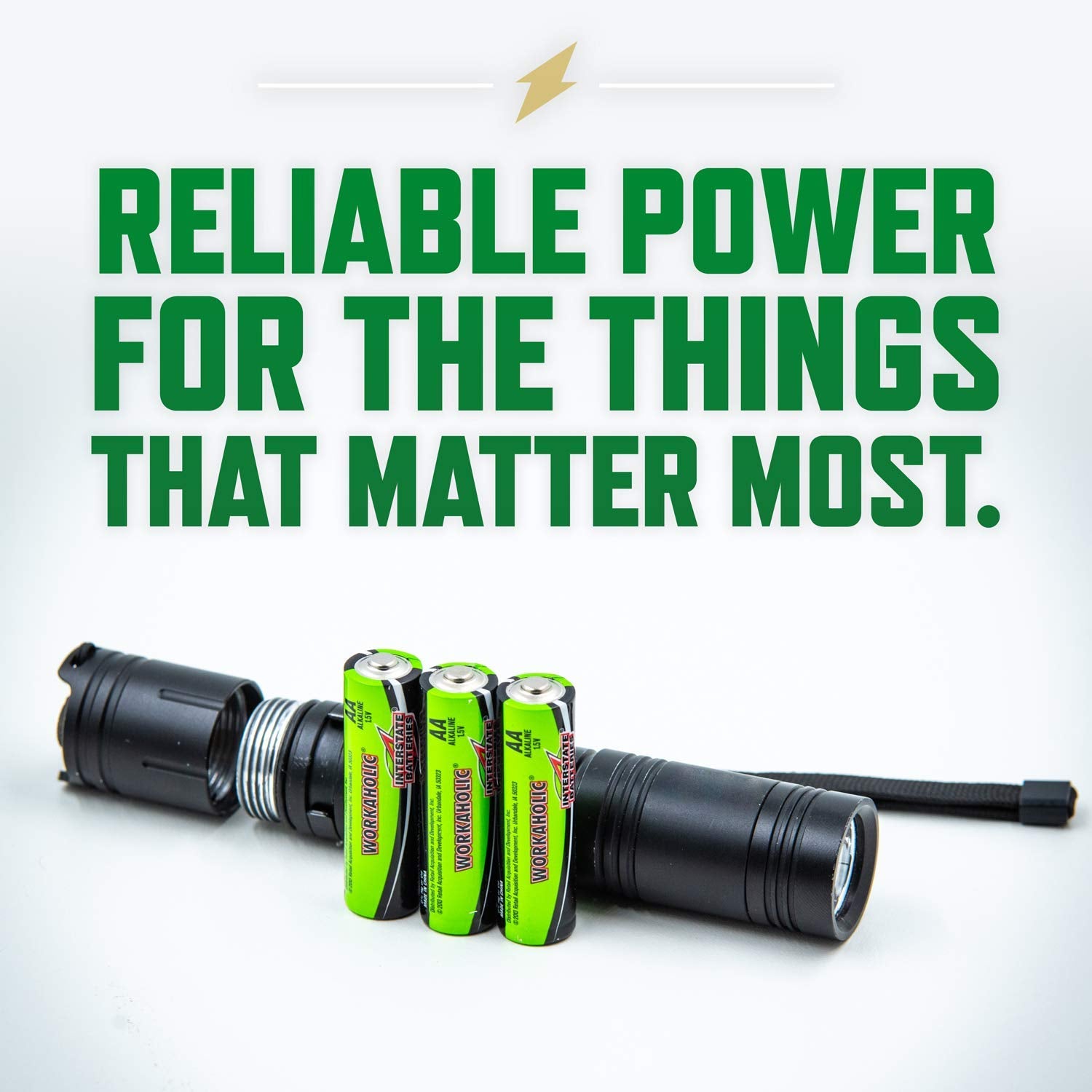 Interstate Batteries Aaa Alkaline Battery (24 Pack) All Purpose 1.5V High Performance Batteries   Workaholic (Dry0075)