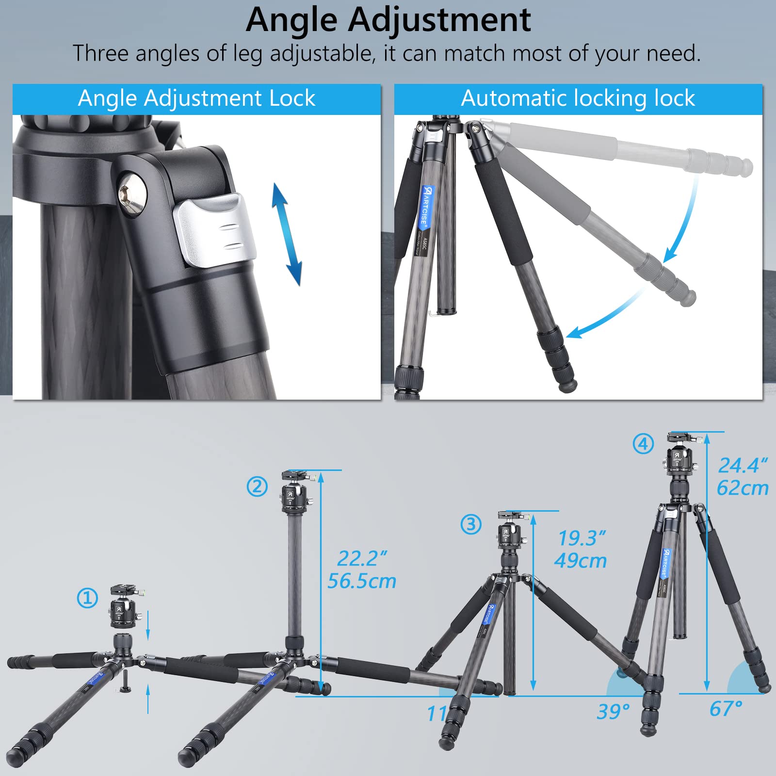 Carbon Fiber Tripod With Low Profile Ball Head 10 Layers Carbon Tube Heavy Duty Camera Tripod 72.6Inch Portable Travel Tripod With 44Mm Arca 360� Panoramic Tripod Mount For Sony Nikon Canon Dslr