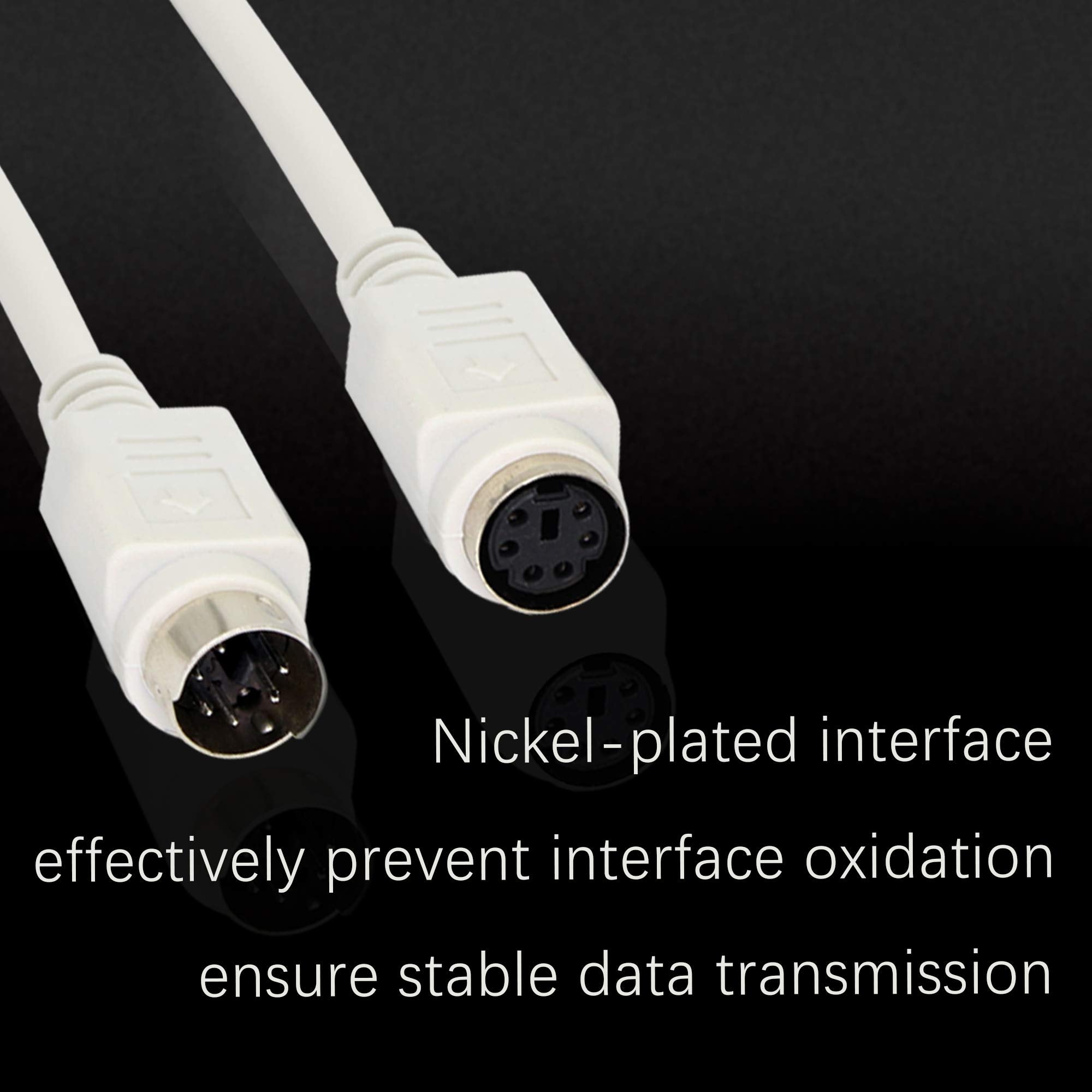 8.5 Feet Ps/2 Mouse And Keyboard Extension Cable, 28Awg Ps/2 6 Pin Male To Female Extension Cable Youcheng For Ps/2 Round Mouse,