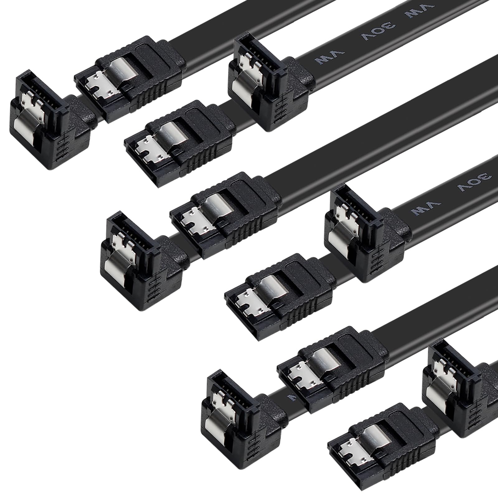 Benfei Sata Cable Iii, 6 Pack Sata Cable Iii 6Gbps 90 Degree Right Angle With Locking Latch 18 Inch For Sata Hdd, Ssd, Cd Driver