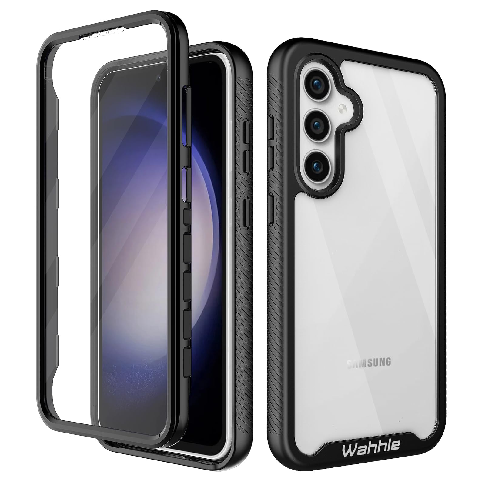 Wahhle Compatible With Samsung Galaxy S24 Fe Case, Built In Screen Protector Full Body Shockproof Slim Fit Bumper Protective Pho