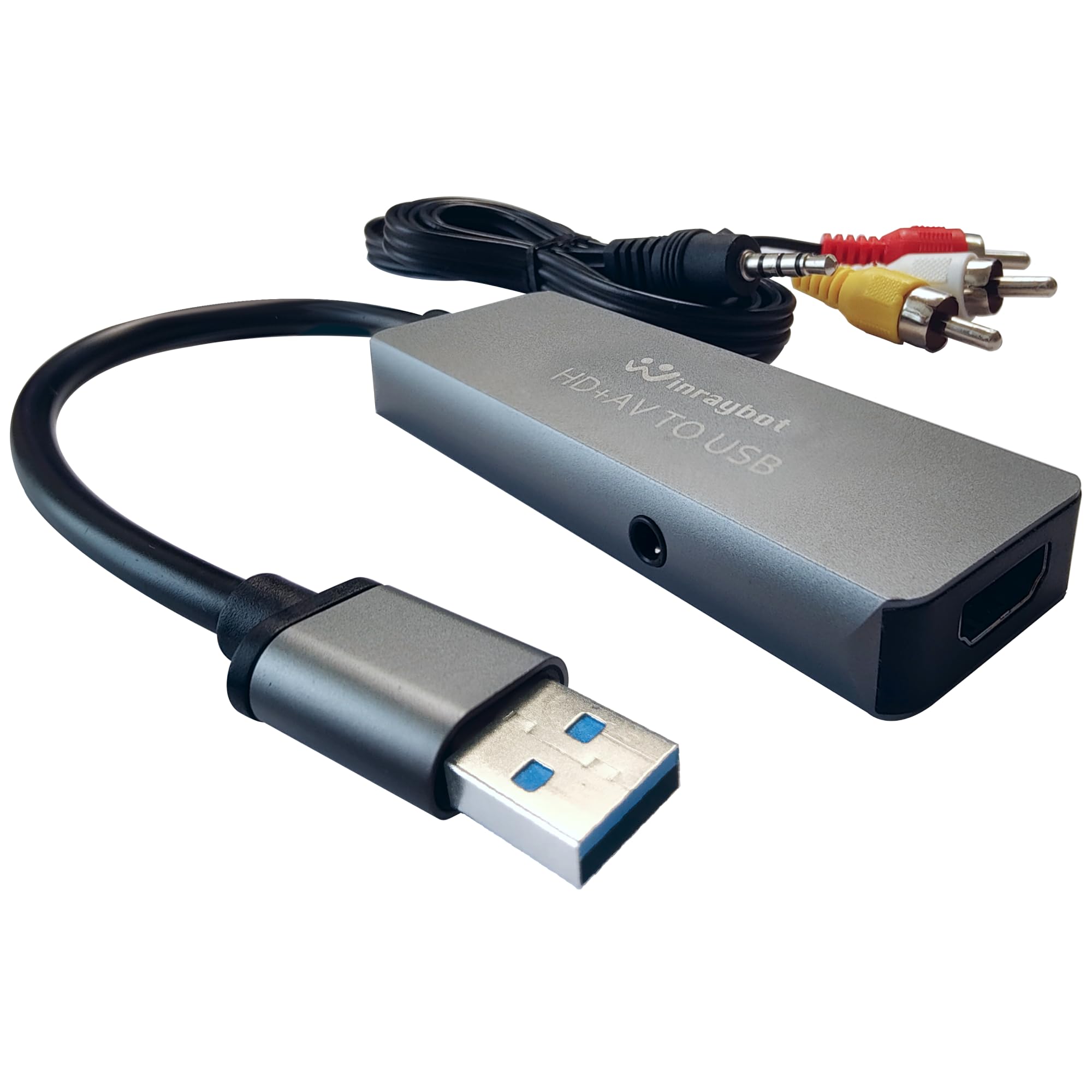 WinRaybot VHS to Digital Converter, Capture Card, Video Capture Card for Streaming, RCA to USB, Analog to Digital Include HDMI C