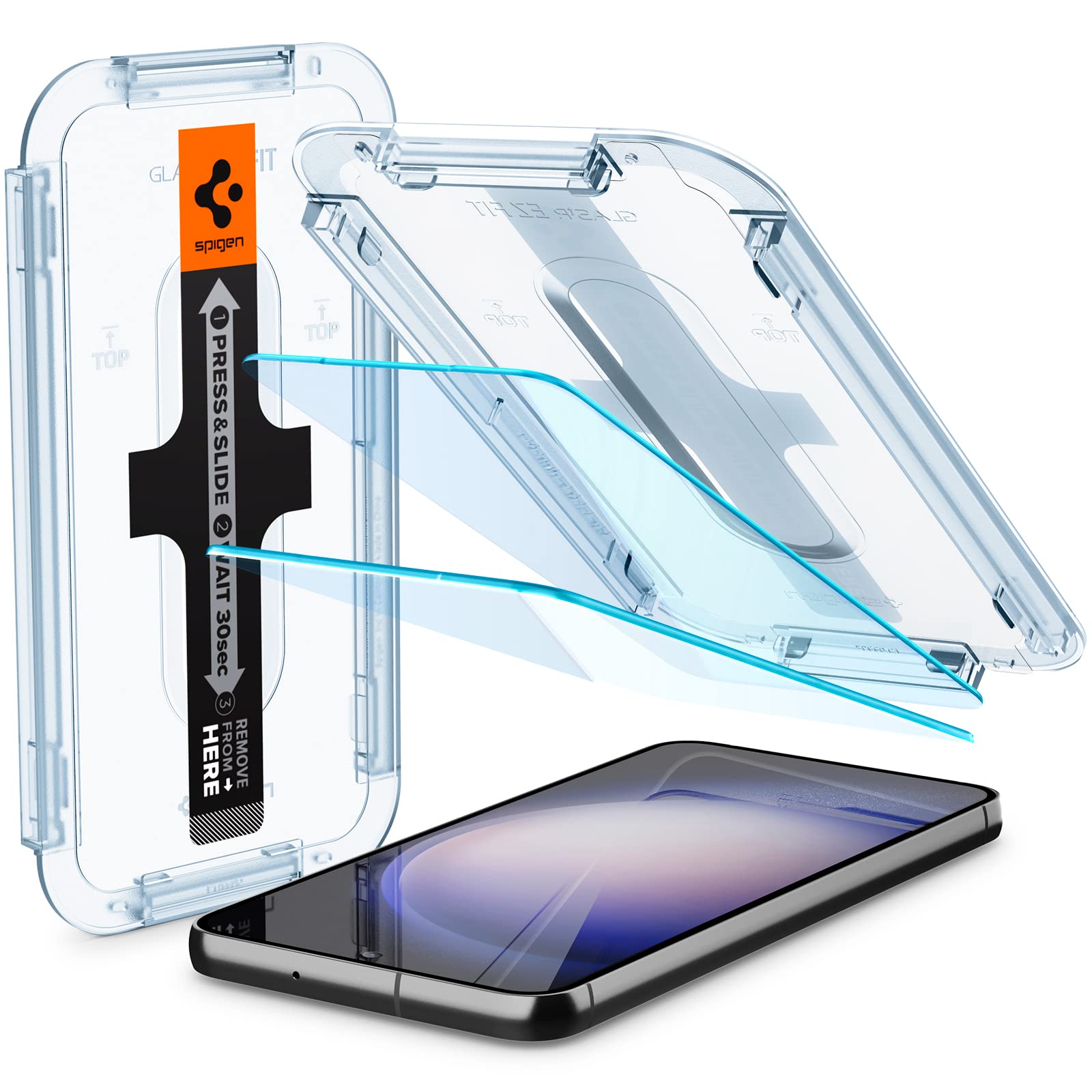 Spigen Tempered Glass Screen Protector Glastr Ez Fit] Designed For Galaxy S23 Plus (2023) Case Friendly]   2 Pack