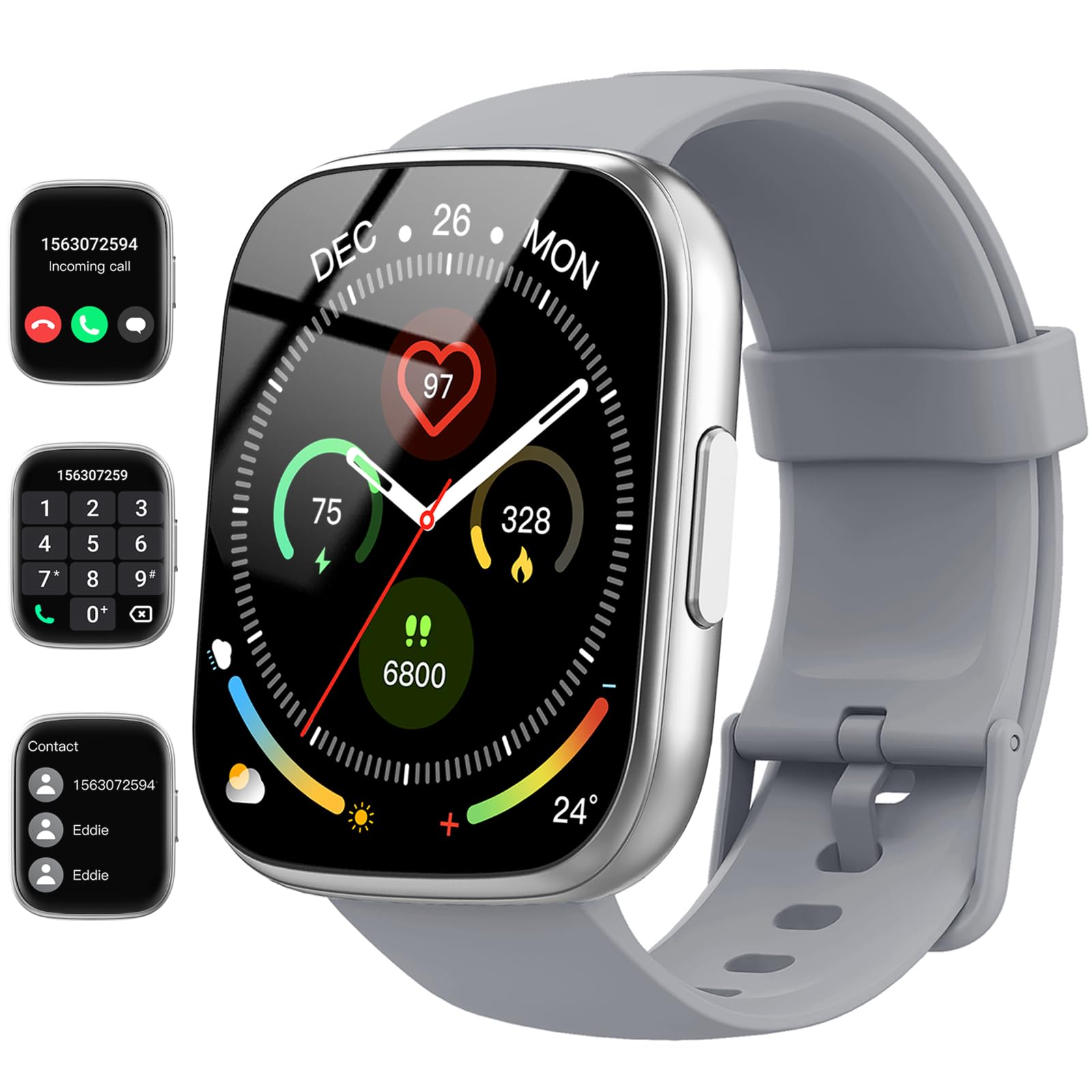 Smart Watch, 1.95 '' Smartwatch For Men Women(Answer/Make Call), Fitness Watch With 110+ Sports Modes/Heart Rate/Pedometer/Sleep