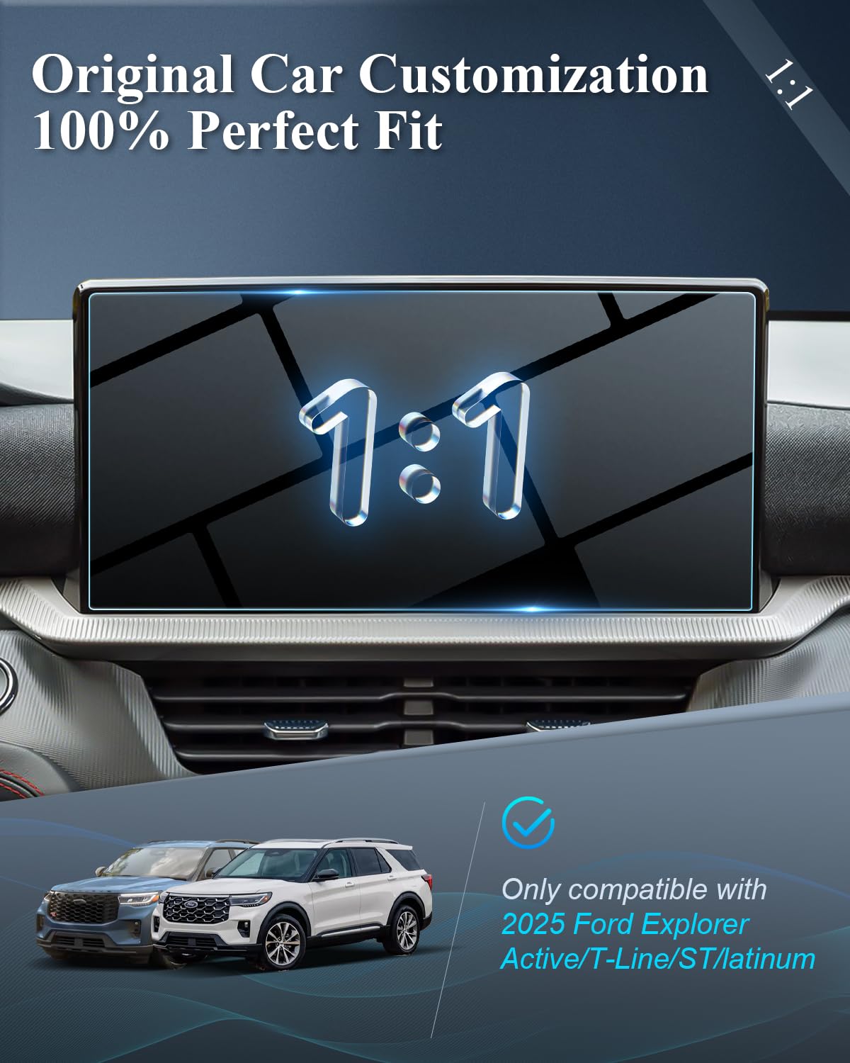 Bibibo For 2025 Ford Explorer Screen Protector For 2025 Ford Explorer (Active/T Line/St/Latinum) 13.2 Inch Display Tempered Glass Anti Glare& Scratch Ultra Clear Ford Explorer Accessories 2025