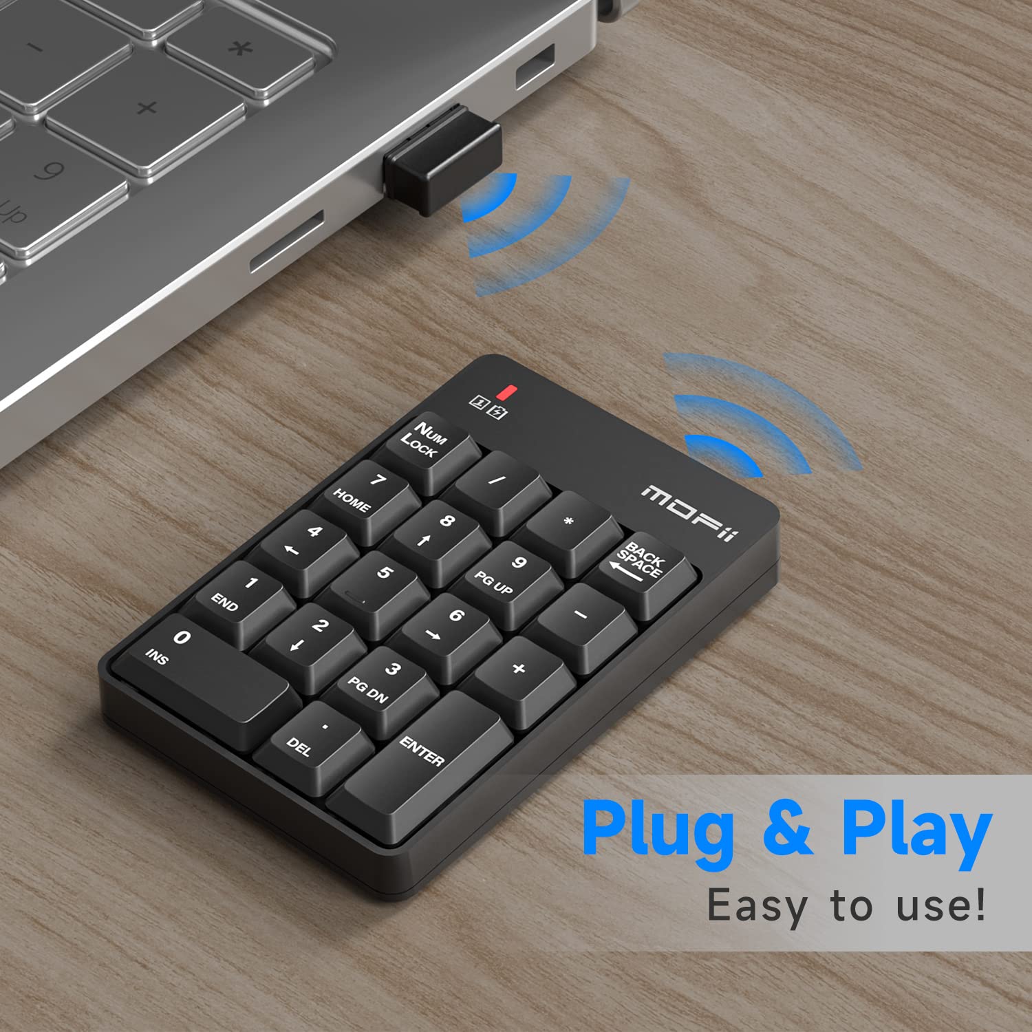 Mofii Wireless Number Pad   2.4G Numeric Keypad Silent 19 Keys Usb Keypads, Portable Financial Accounting Numpad 10 Key For Lapt