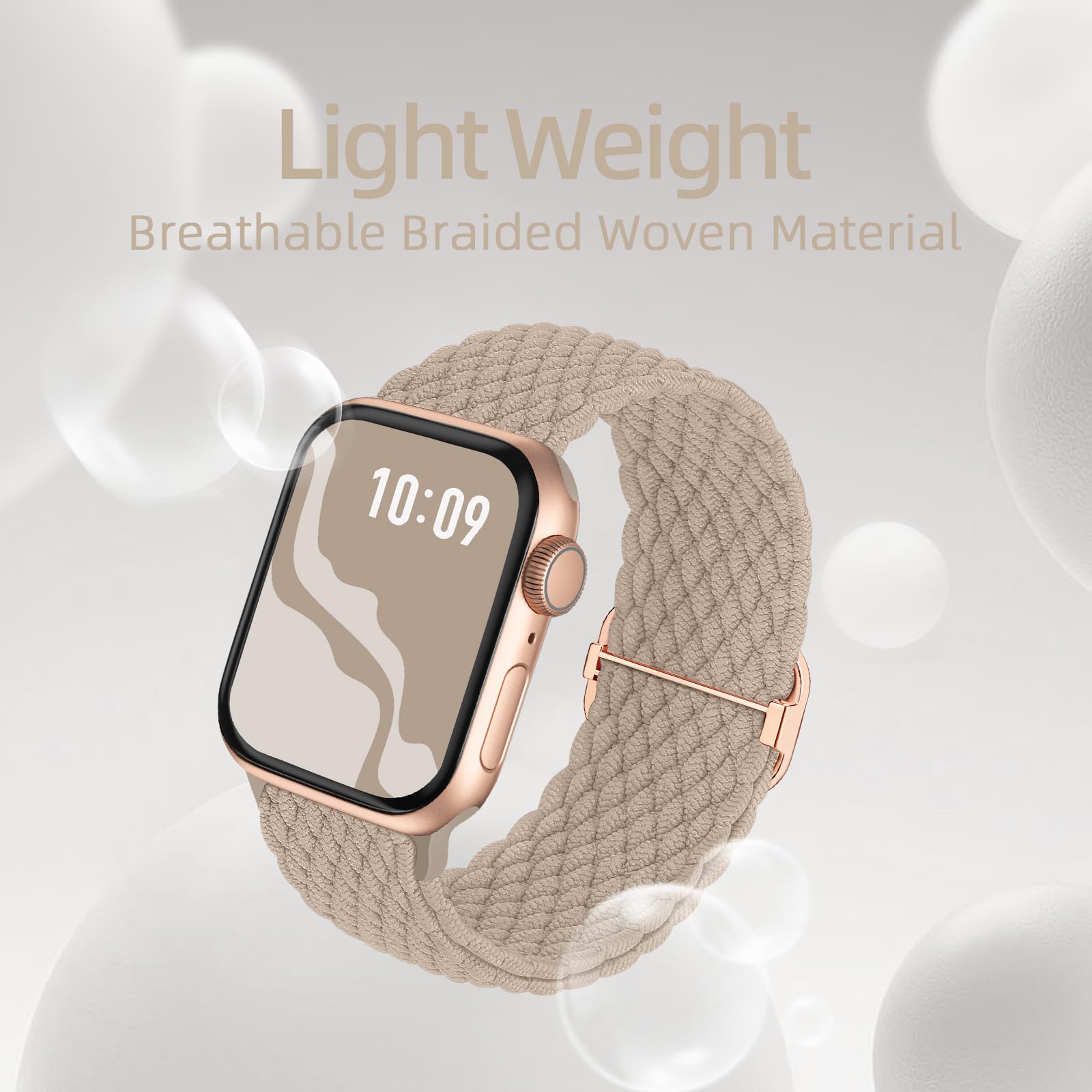 Braided Solo Loop Compatible With Apple Watch Band 38Mm 40Mm 41Mm 42Mm 44Mm 45Mm 49Mm For Women Men, Nylon Elastic Straps Wristb