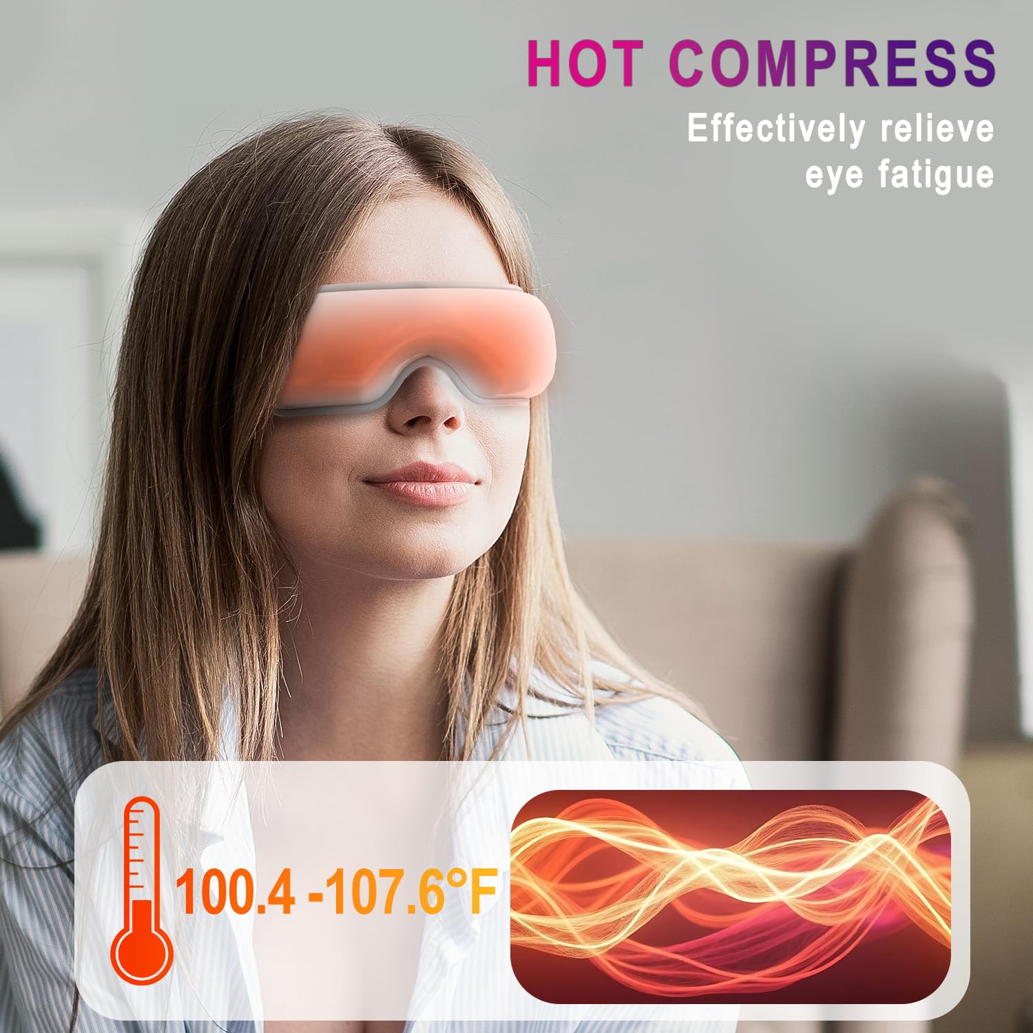 Eye Massager With Heat And Music For Migraines,Eye Care Gift For Mother S Day,Sleep Eye Mask For Reduce Eye Strain