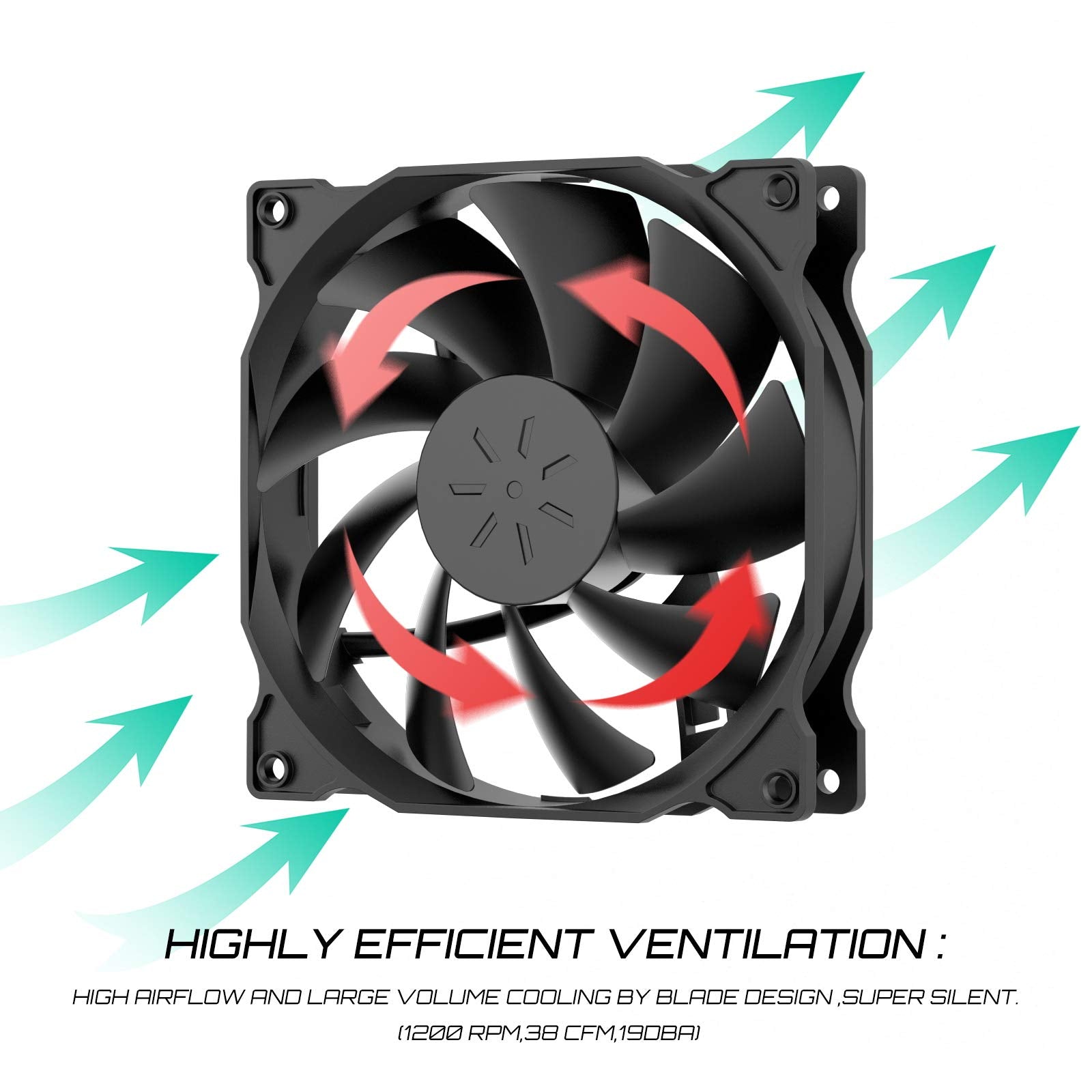 Uphere 3 Pack Long Life Computer Case Fan 120Mm Cooling Case Fan For Computer Cases Cooling,12Bk3 3