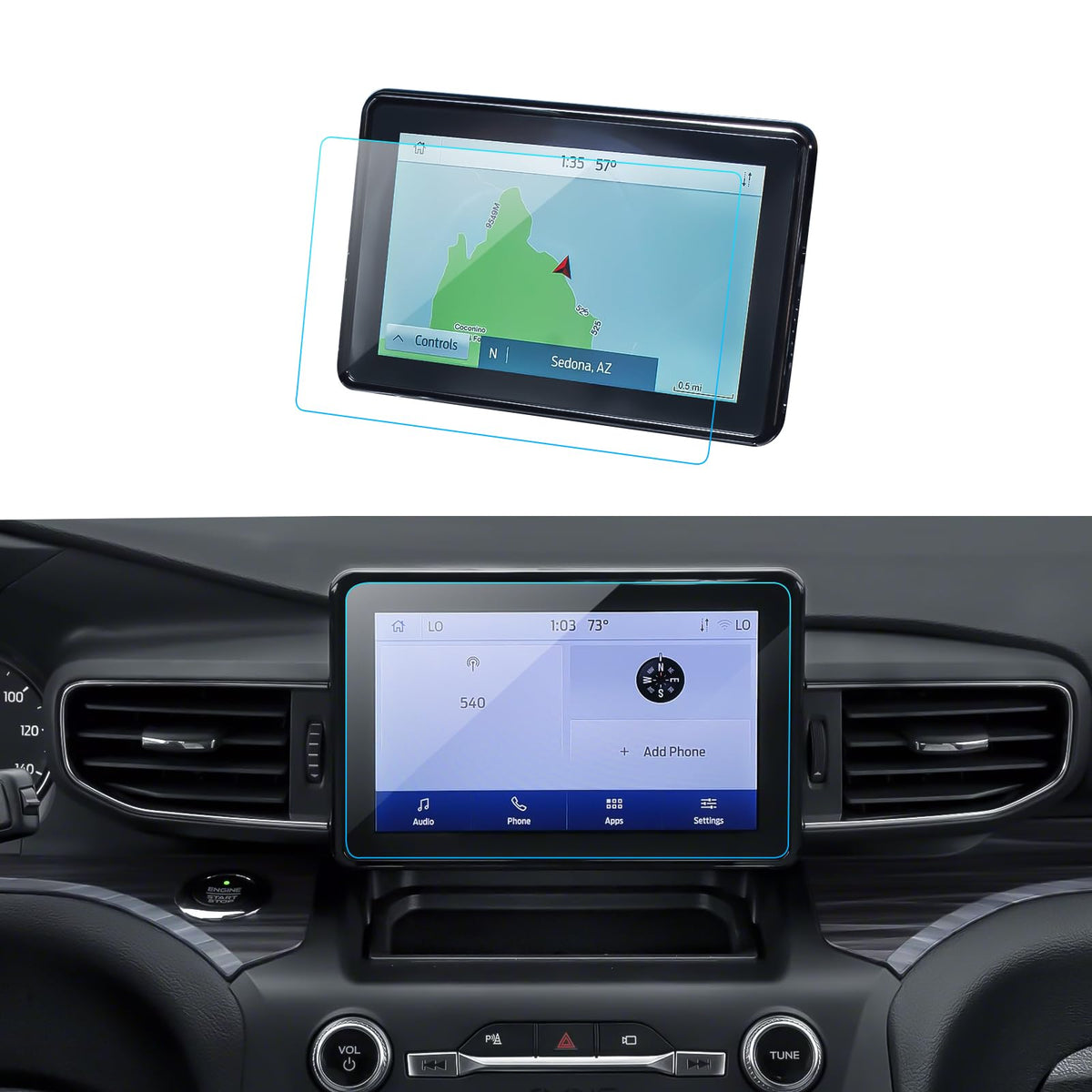 Lantu Car Screen Protector For 2020-2024 Ford Explorer (Xlt/St-Line/Limited/Timberline) Accessories Navigation Touchscreen Prote