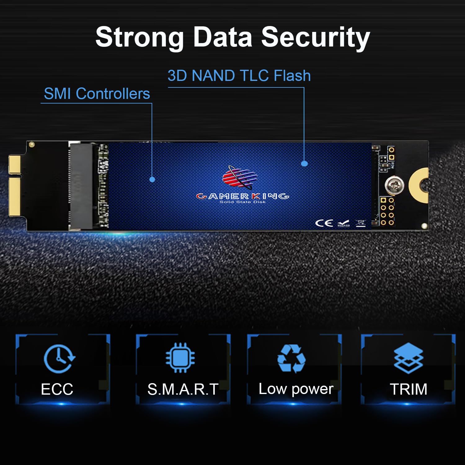 Gamerking 512Gb Ssd Upgrade For 2010 2011 Apple Macbook Air A1369 (Emc 2392/2469), A1370 (Emc 2393/2471), High Performance Repla