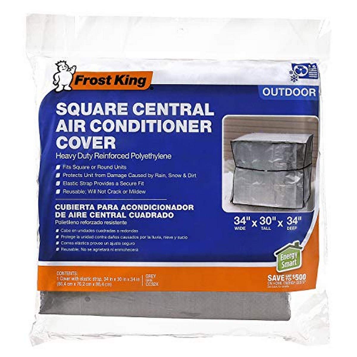 Frost King CC32XH 34x34x30 Square Central Air Conditioner Cover (Heavy Duty Reinforced Polyethylene)