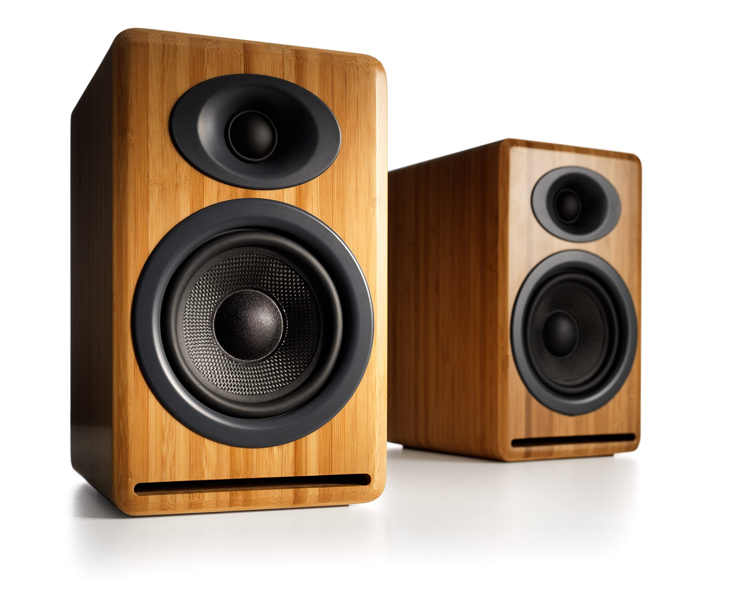 Audioengine P4 Passive Bookshelf Speakers - Compact Home Stereo Speakers for Amplifiers, Turntables and Music Listening - Bamboo