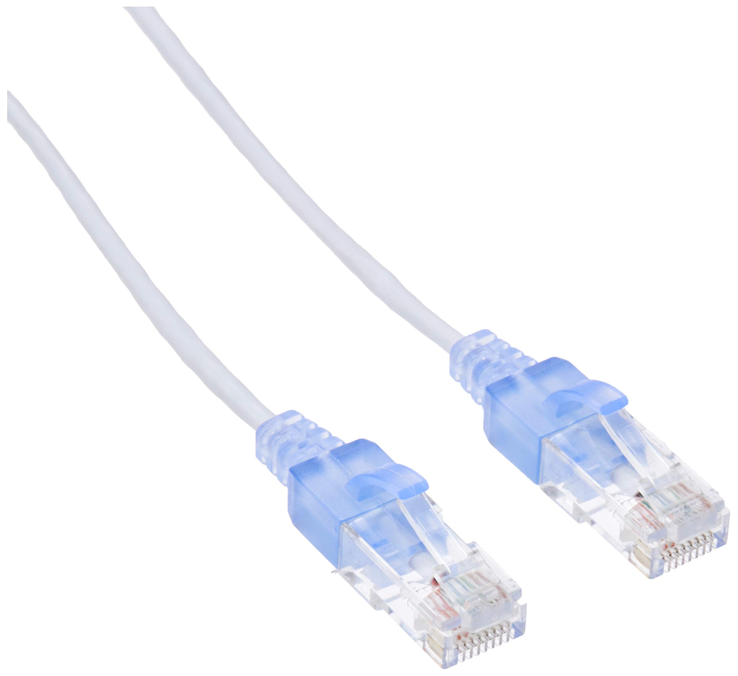 Monoprice Cat6A Ethernet Network Patch Cable   30 Feet   White | 5 Pack, 10G   Slimrun Series