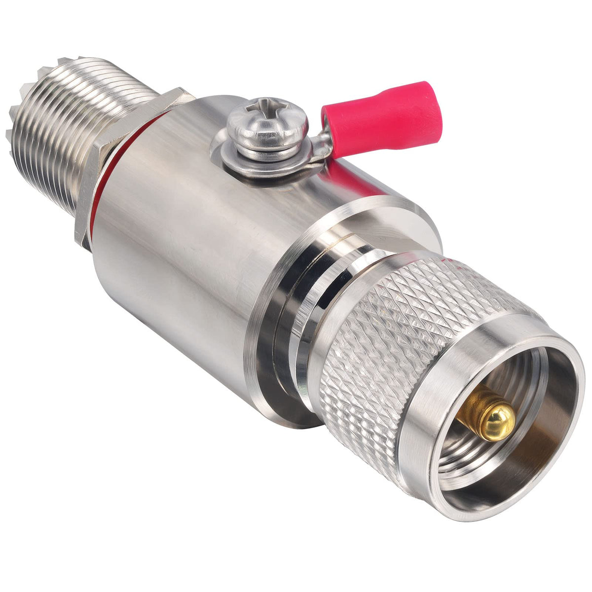 Uhf Coaxial Lightning Arrestor Pl 259 Lightning Surge Protector Suppressor Pl259 Uhf Male To So239 Uhf Female Coax Cable Surge Protector For Rf,Vhf,Uhf,Cb Radio, Ham Radio Gear, 2 Way Radio,Antennas
