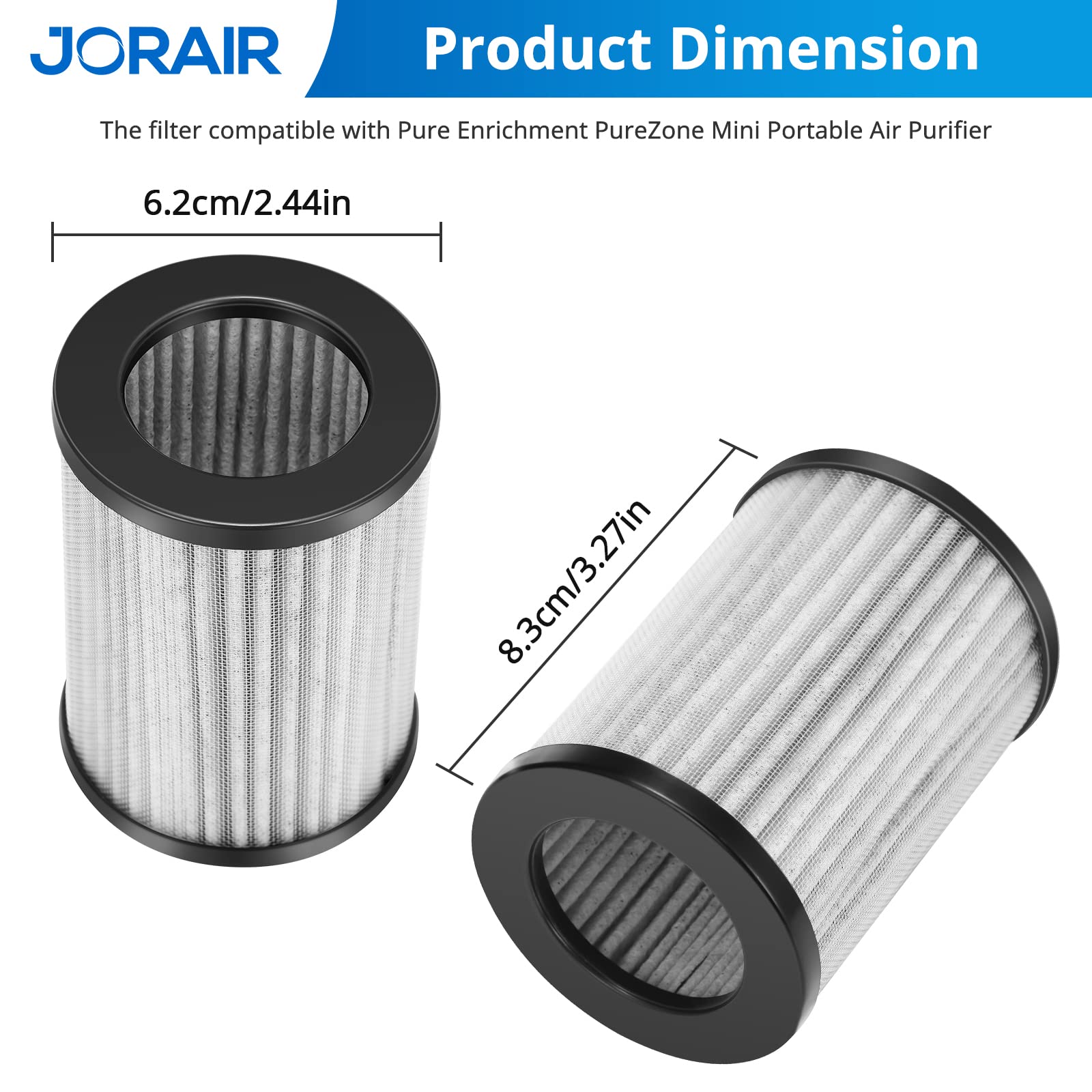 4 Pack Replacement Filters Compatible With Pure Enrichment Purezone Mini Portable Air Purifier Pepersap