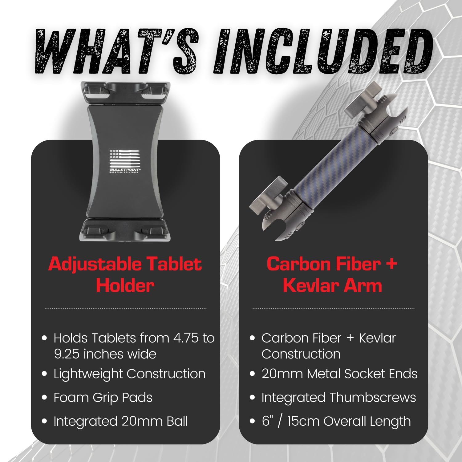 Bulletpoint Mounting Solutions Universal Tablet Mount For Truck Compatible With Apple Ipad & Samsung Tablets   20Mm Integrated B