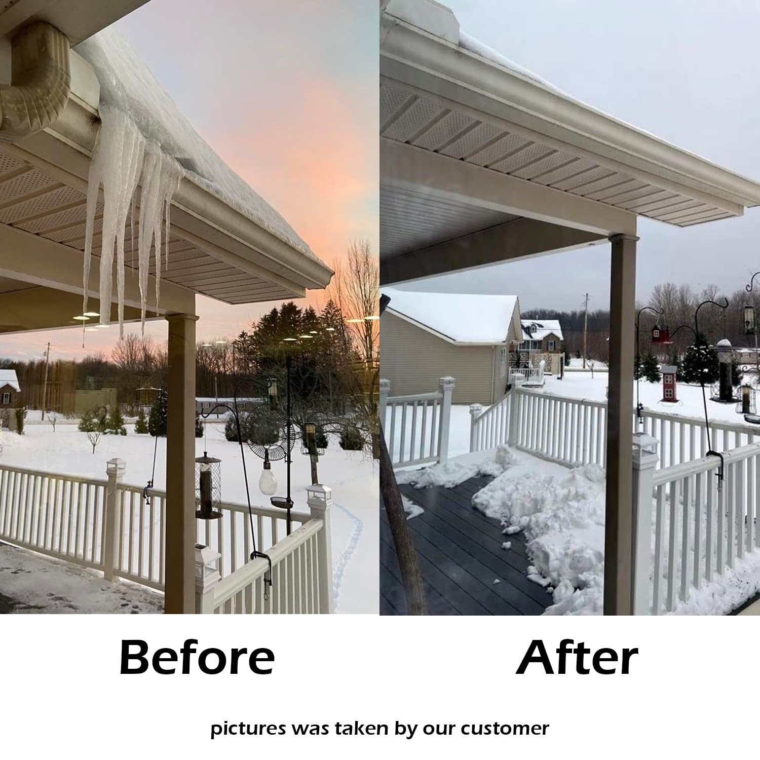 H&G Lifestyles Roof Snow De Icing Kit Self Regulating Plug In Ready Heat Cable 100 Feet 8 Watts Per Foot