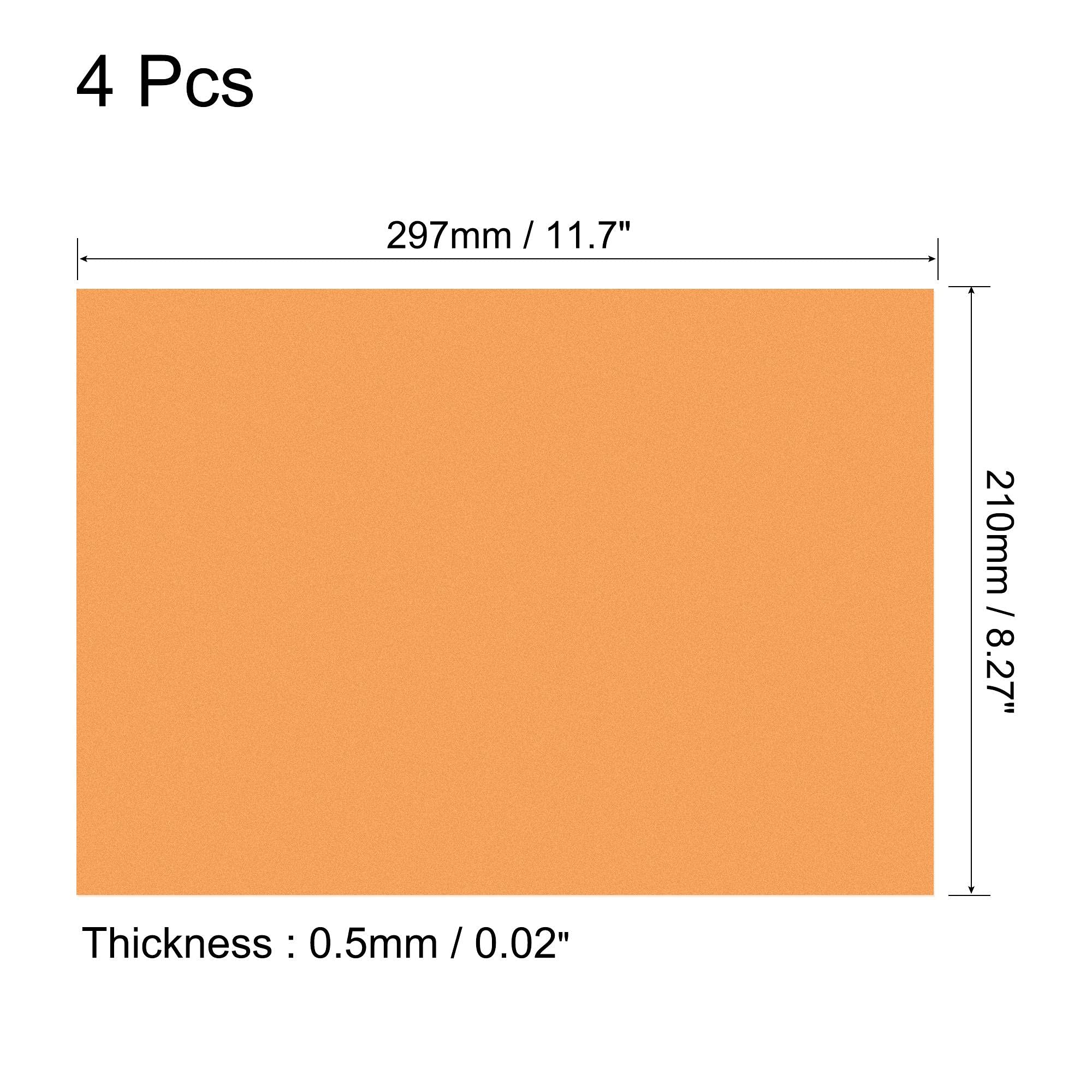 Uxcell 4Pcs Gel Light Lighting Filter Overlay Transparent Color Correction Plastic Pvc Sheets Matte Orange