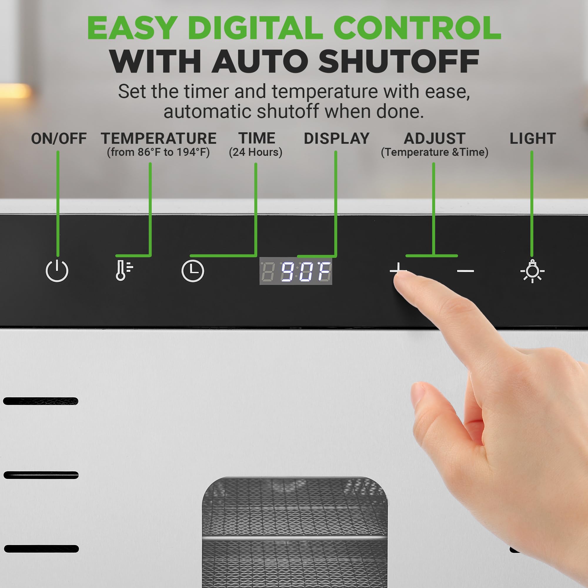 Nutrichef 20 Layer Commercial Food Dehydrator Machine - Includes 20 Stainless Steel Trays, Built-In Digital Timer And Temperatur