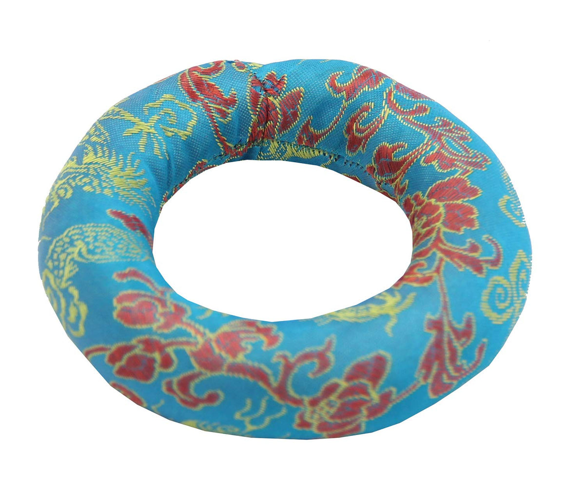 Silk Brocade Ring Cushion Pillow For Tibetan Singing Bowl Hand Made Nepal (Turquoise)