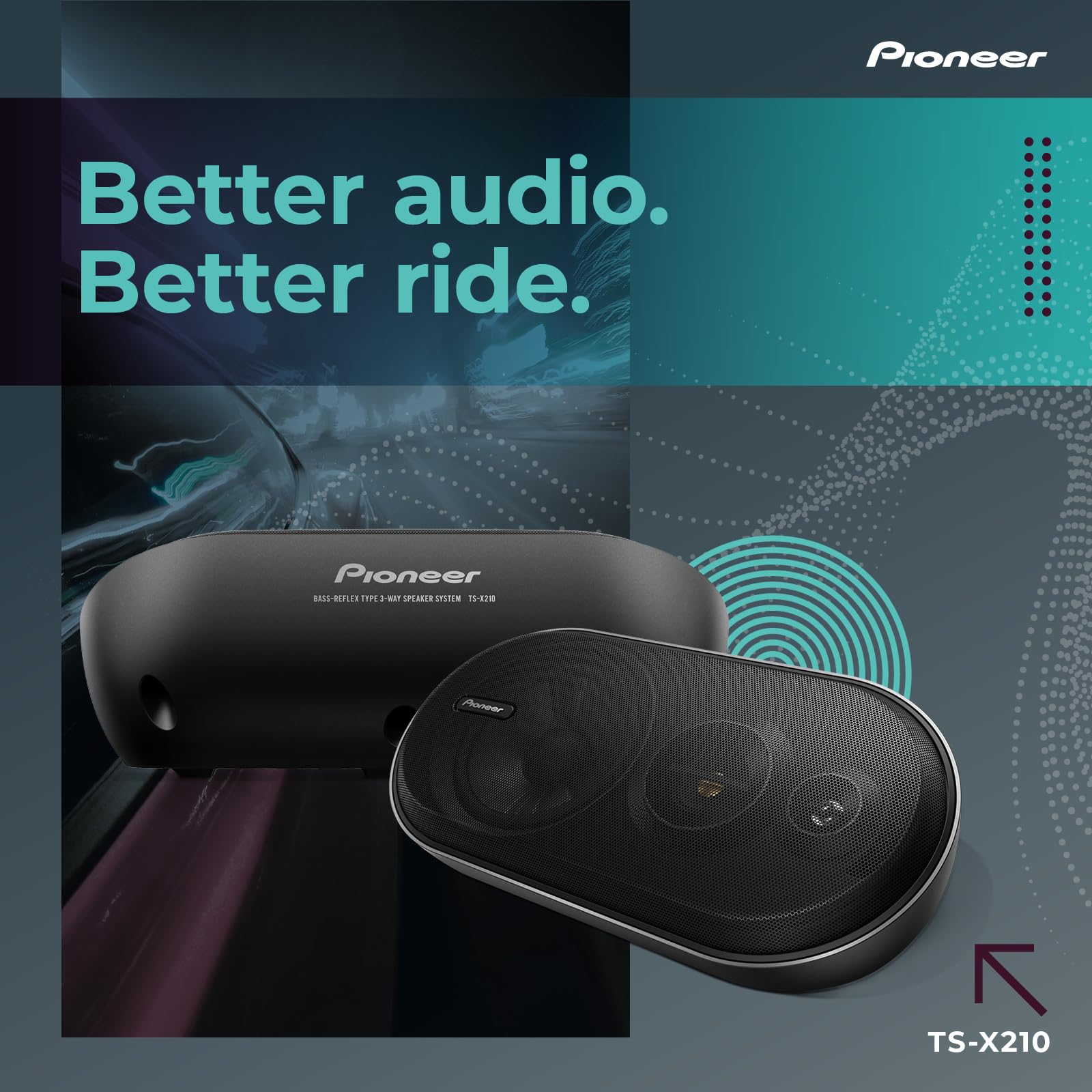 Pioneer Ts X210 3 Way Surface Mount Car Speakers With 100 W Max Power (Pair)