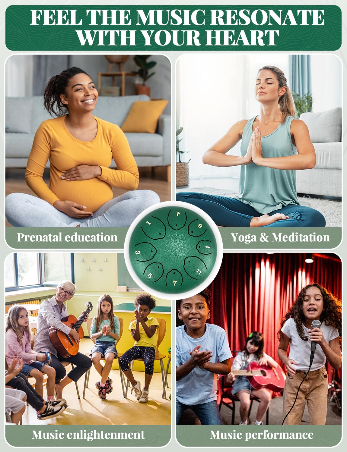 [2024 Newest] Steel Tongue Drum: 6 Inch 8 Notes Rain Drum For Outdoor Use, Hang Drum Instrument, Handpan Drum For Kids, Sound He