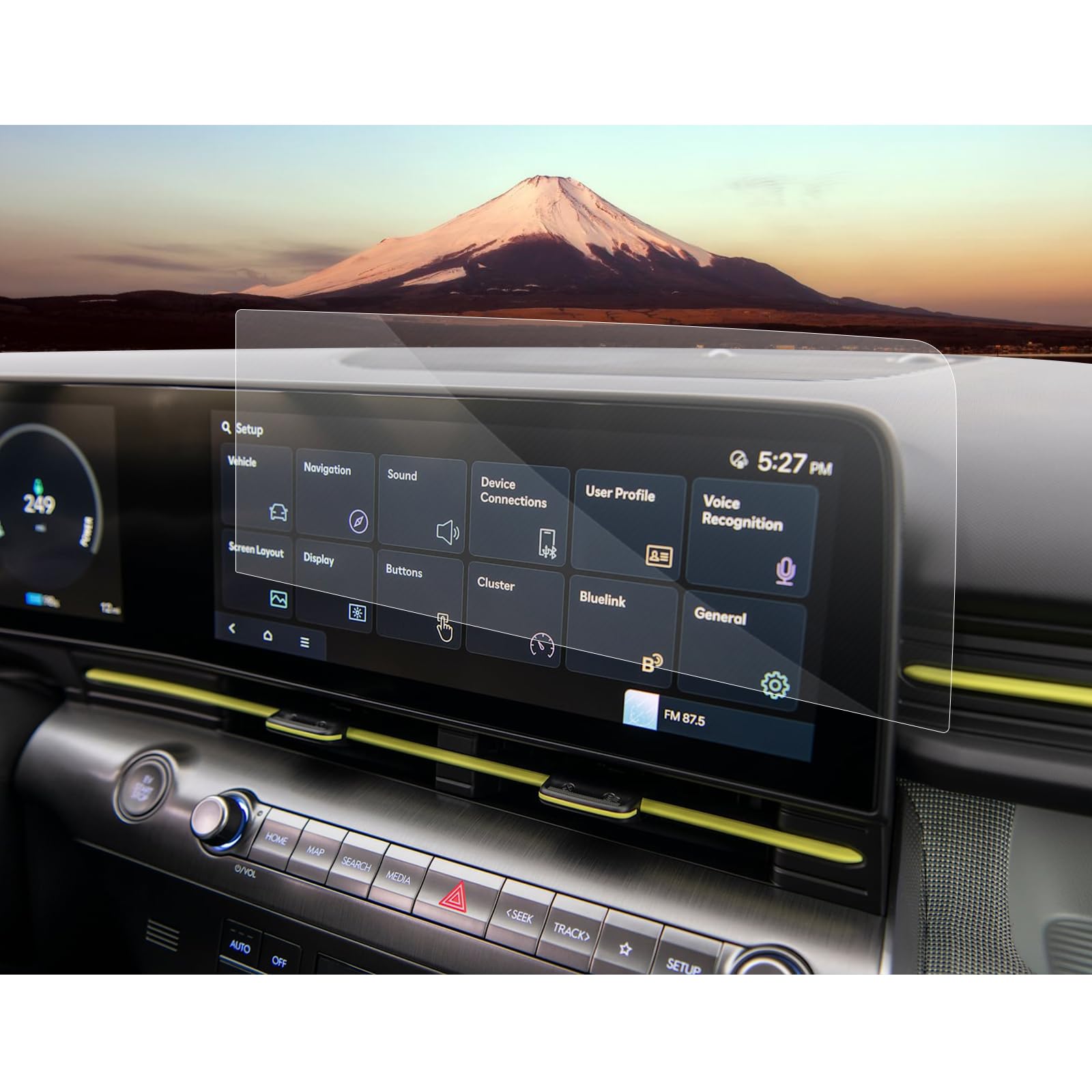 Sxcy For 2024 2025 Hyundai Kona Screen Protector 12.3 Inch 2024 2025 Kona Accessories Touchscreen Navigation Display Screen Cover[2Pcs Nano][Gps Right Screen]