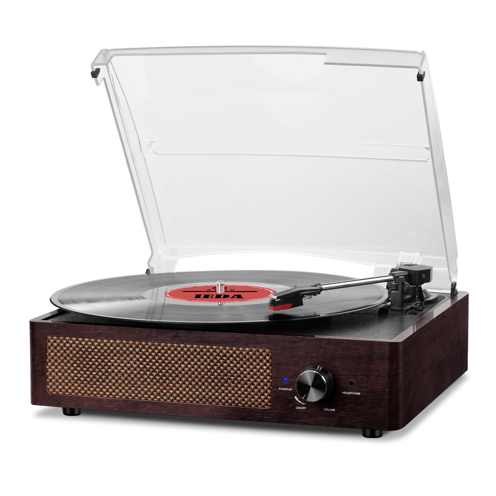 Record Player for Vinyl with 2 Build-in Speakers LP Vinyl Players Belt-Driven Vintage Turntables 3 Speed 3 Size, Wireless Blueto