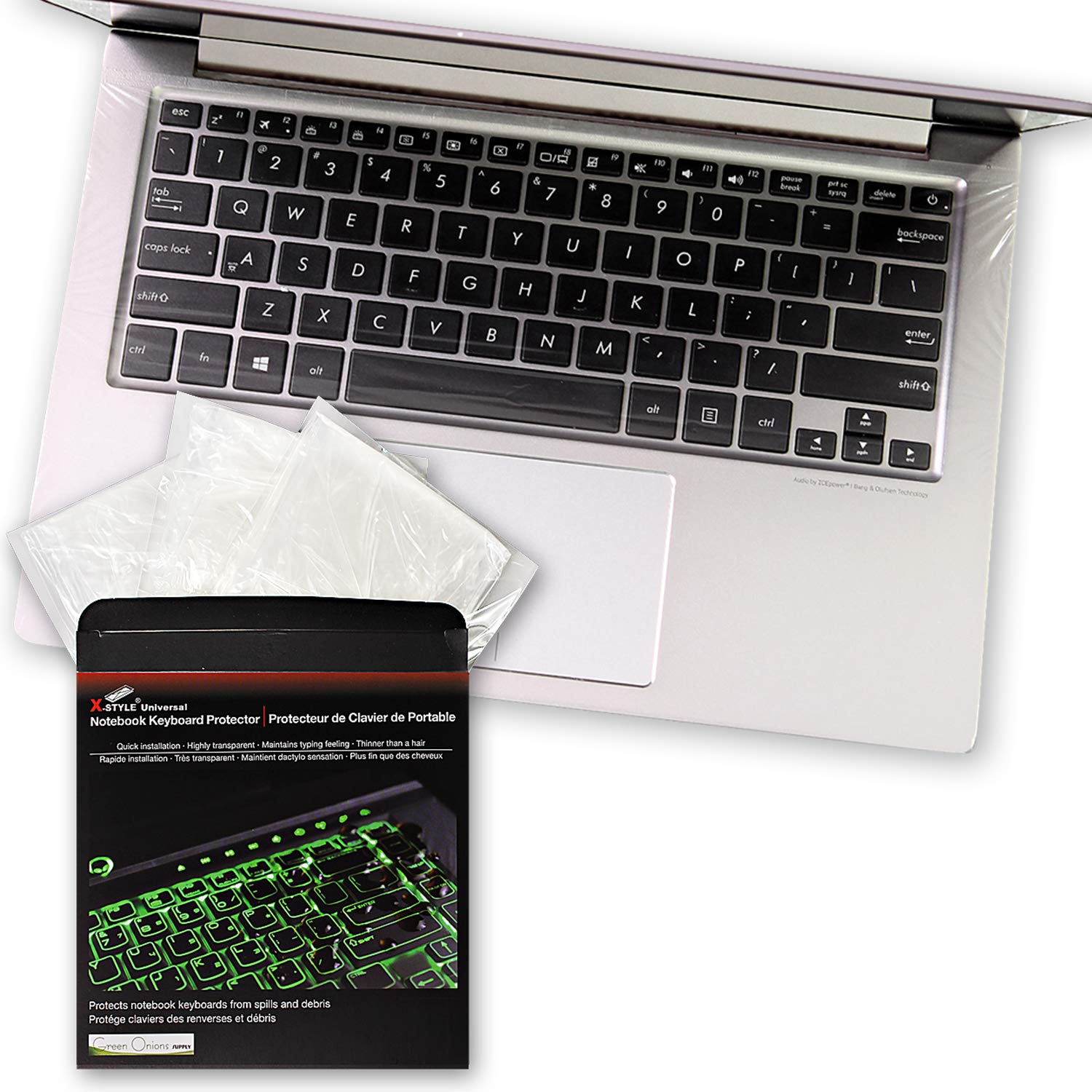 Universal Keyboard Cap [3-Pack] - Ultra Thin Keyboard Cover for Laptop Keyboards, Fits Most 13-17 Models - by Green Onions Suppl