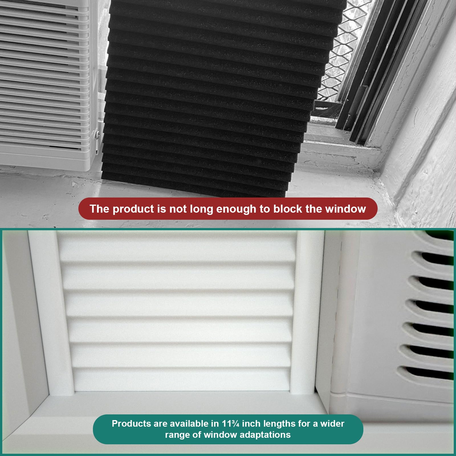 Window Air Conditioner,Side Insulated Foam Panel, Summer/Winter Heat And Draft Insulating,Two-Piece Full Surround Insulation Pan