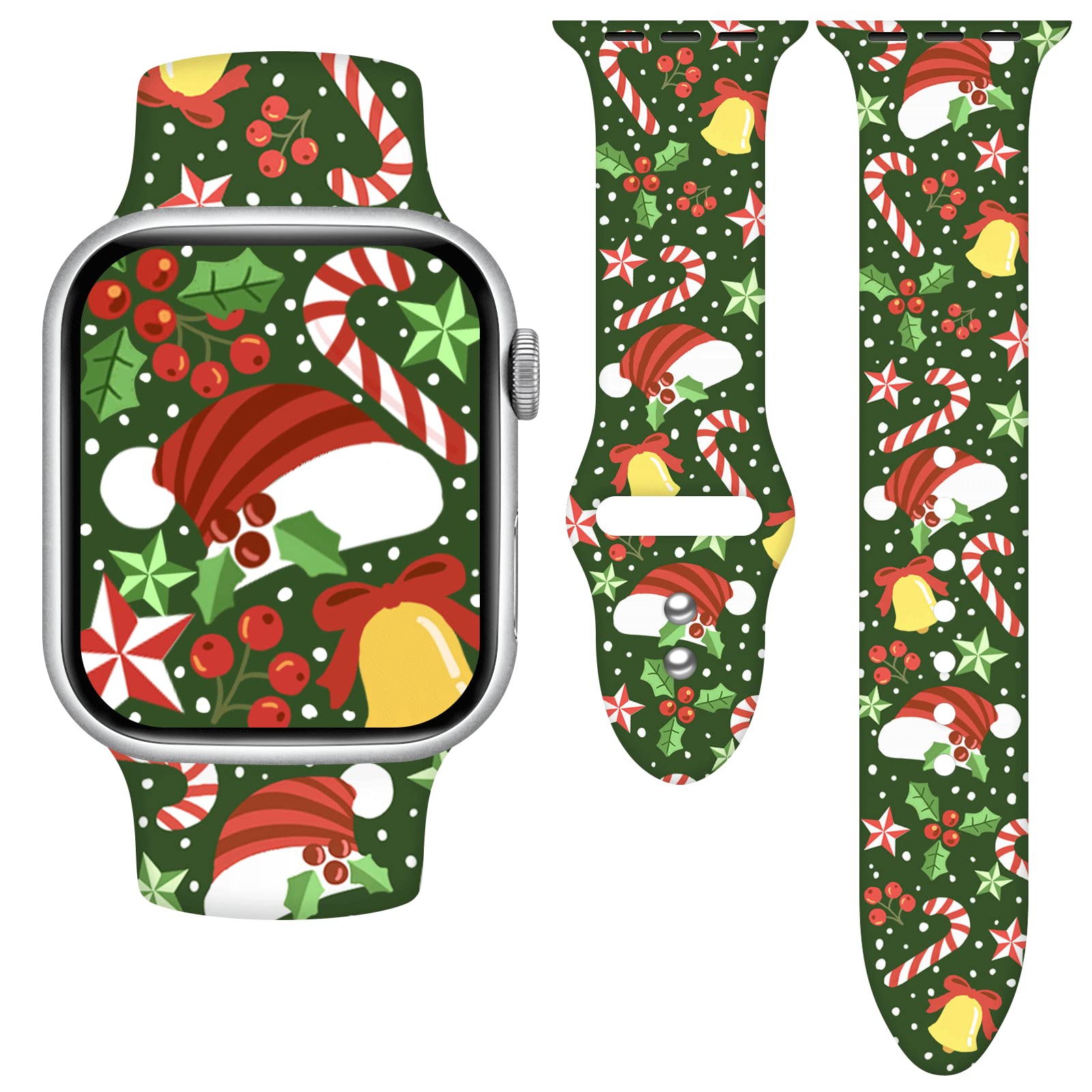 Merry Christmas Watch Band Compatible With Apple Watch Band 38Mm 40Mm 41Mm 42Mm 44Mm 45Mm 49Mm For Women Men, Happy Christmas Ha