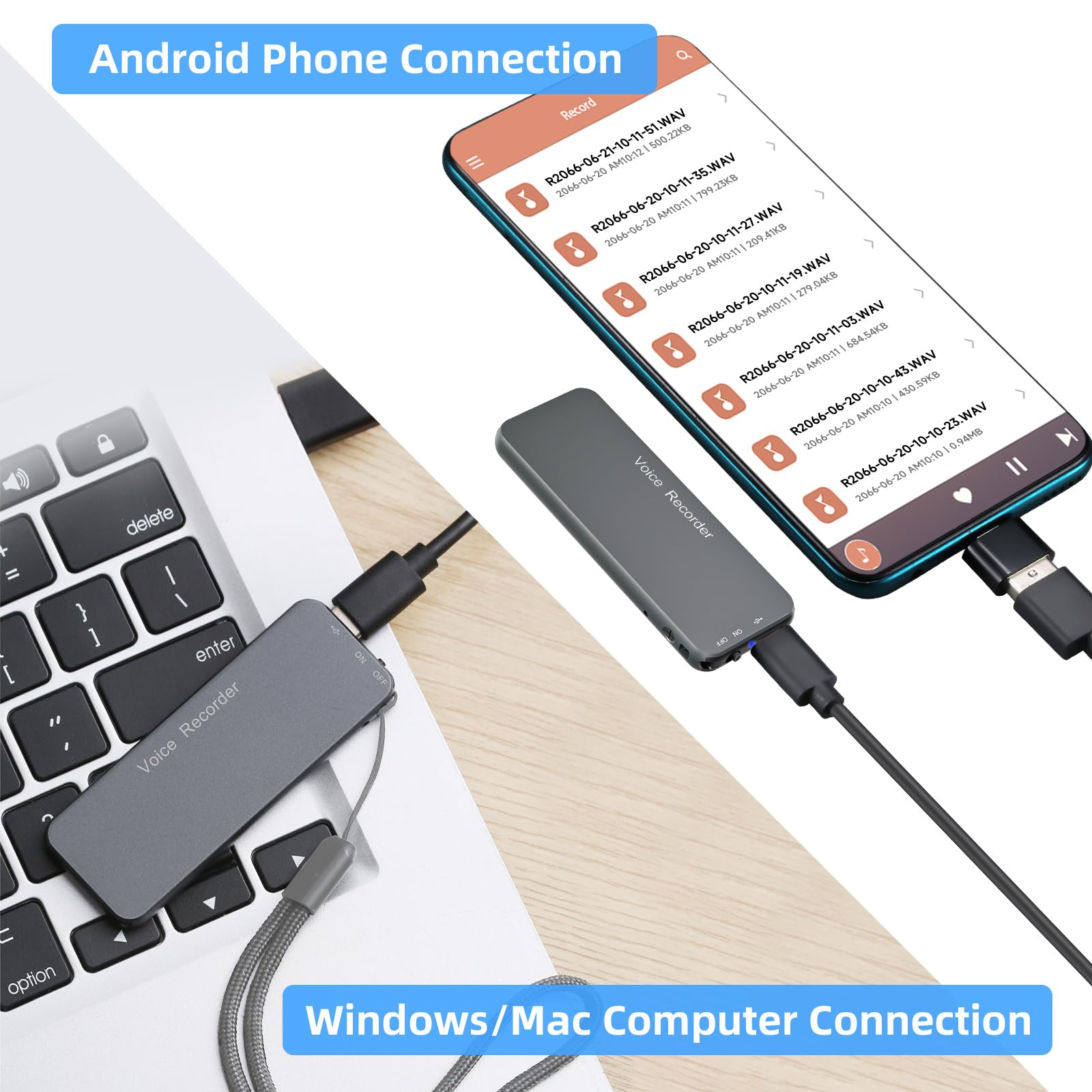 128Gb(1800Hrs) Howabo Voice Activated Recorder With Playback, 40Hrs Recording Device With Metal Housing, 1536Kbps Digital Voice