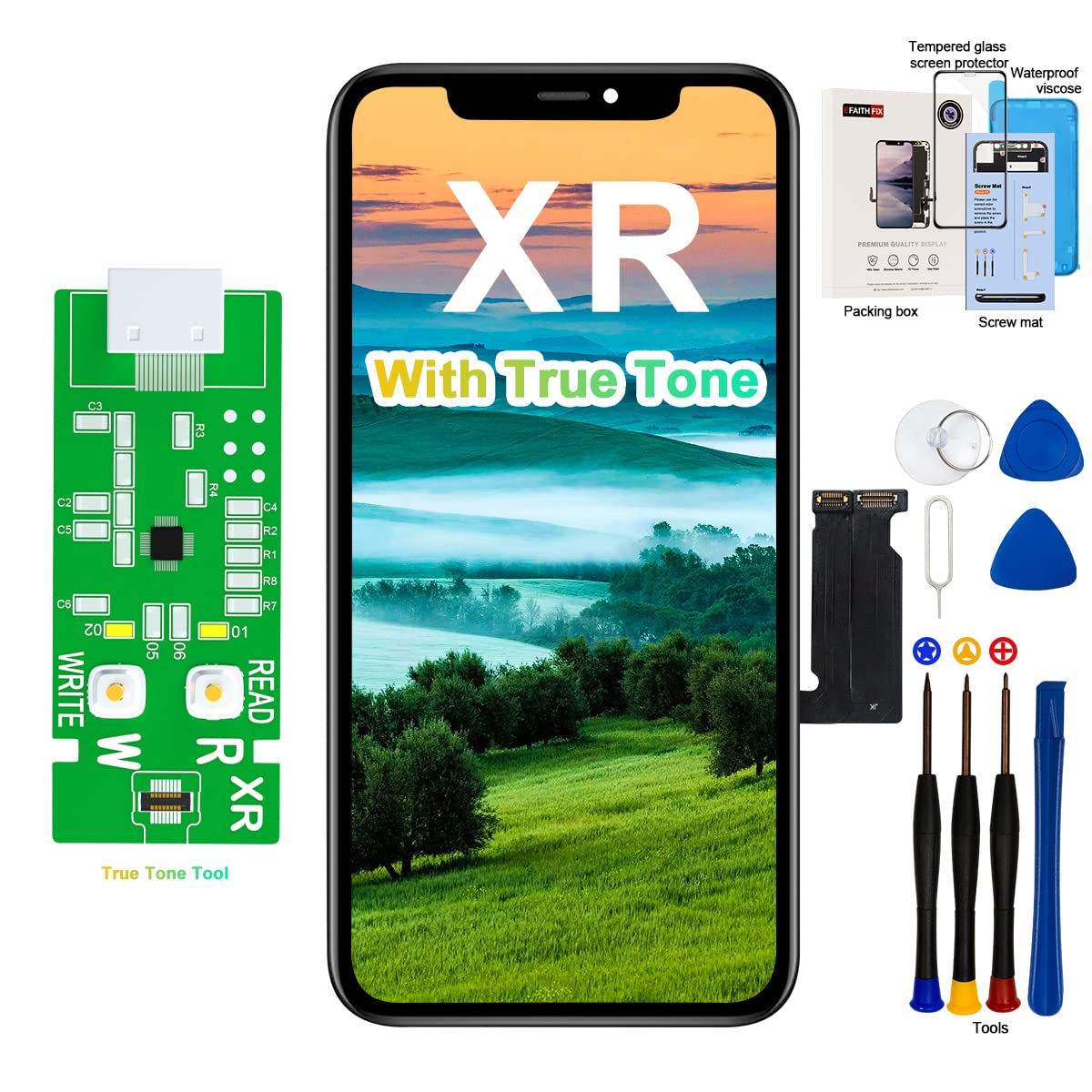 Efaithfix For Iphone Xr Lcd Screen Replacement 6.1 Inch Frame Assembly Display 3D Touch Screen For A1984/A2105/A2106/A2108 Repai