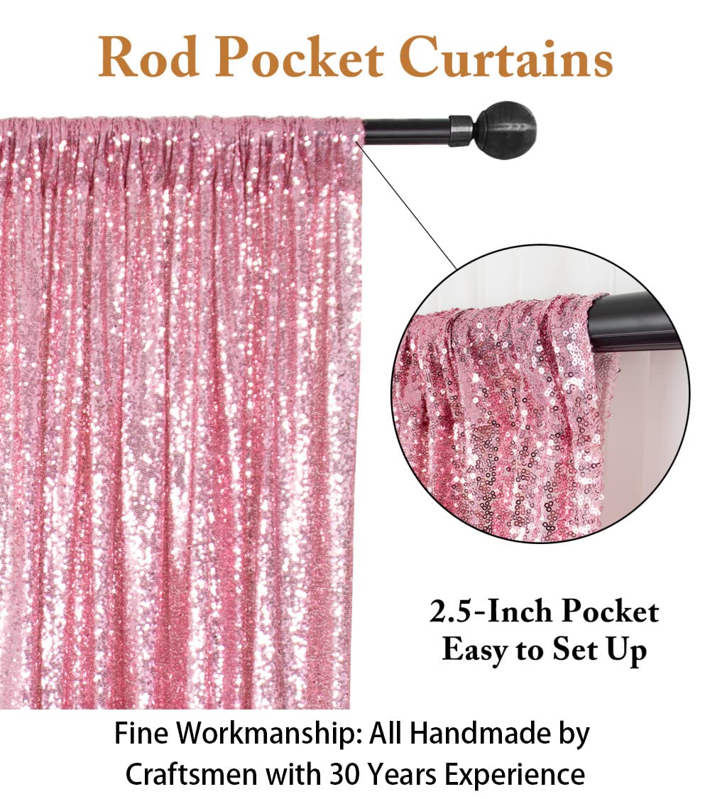 Shidianyi 4Ftx6Ft Fuchsia Pink Sequin Photo Backdrop, Wedding Photo Booth,Photography Background (Fuchsia Pink)