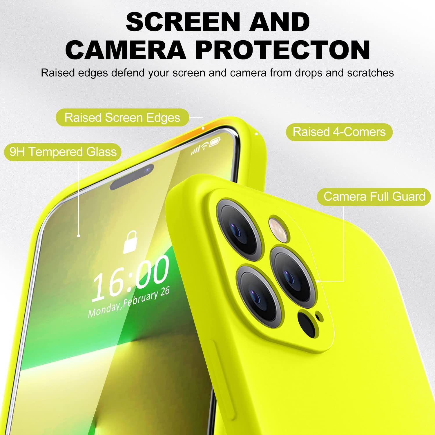 Bosskiss Compatible With Iphone 14 Pro Max Case 6.7 Inch, Premium Liquid Silicone Case [Velvety Touch] [2 Pcs 9H Tempered Glass