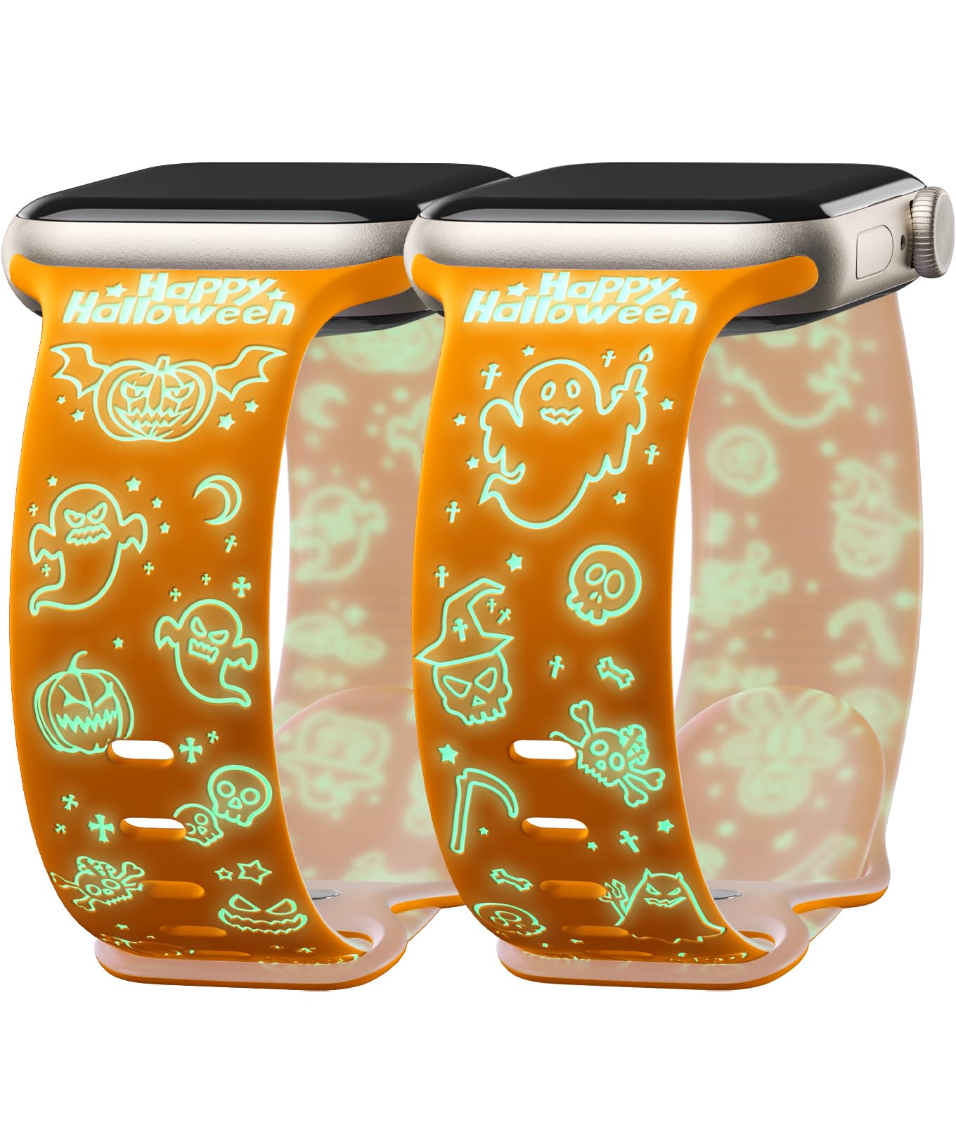 Halloween For Apple Watch Band 40Mm 41Mm 38Mm 42Mm 44Mm 45Mm 49Mm For Women Girl, Cute Engrave Holiday Festival Soft Silicone La