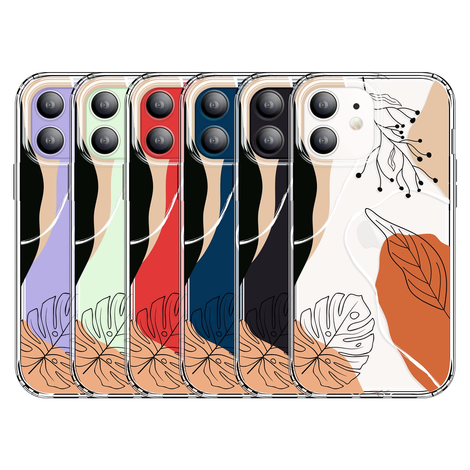 Gyzya Case For Iphone 12 And Iphone 12 Pro 6.1 Inch Case Clear With Design, Soft Slim Tpu Cover + Hard Pc Bumper Of Shockproof P