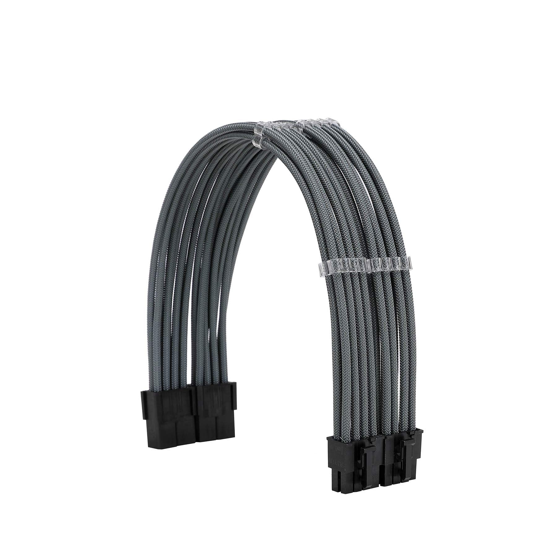Formulamod Sleeve Extension Power Supply Cable Kit 18Awg Atx 24P+ Eps 8 P+Pci E8 P With Combs For Psu To Motherboard/Gpu (Grey)