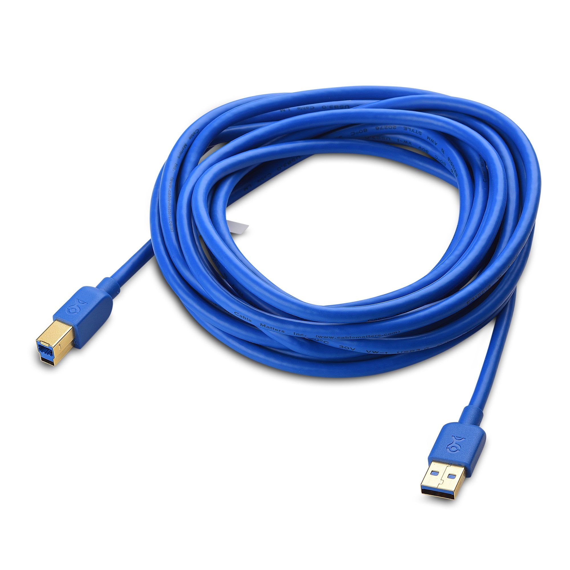 Cable Matters Long USB 3.0 Cable (USB 3 Cable, USB 3.0 A to B Cable) in Blue 15 ft