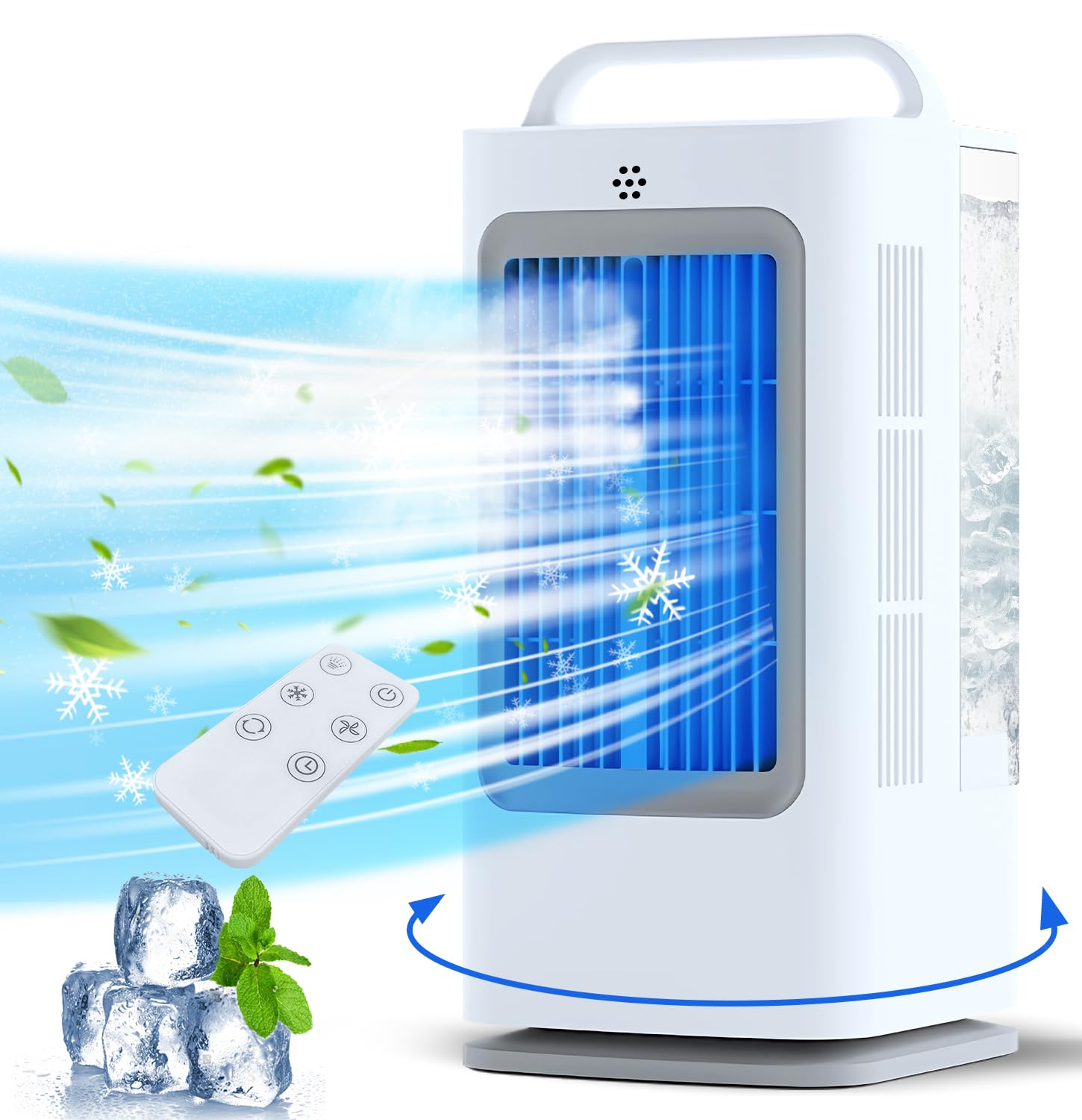 Xamatts Portable Air Conditioners, 1700Ml Evaporative Air Cooler With Remote, 120 Oscillating Mini Air Conditioner Portable With
