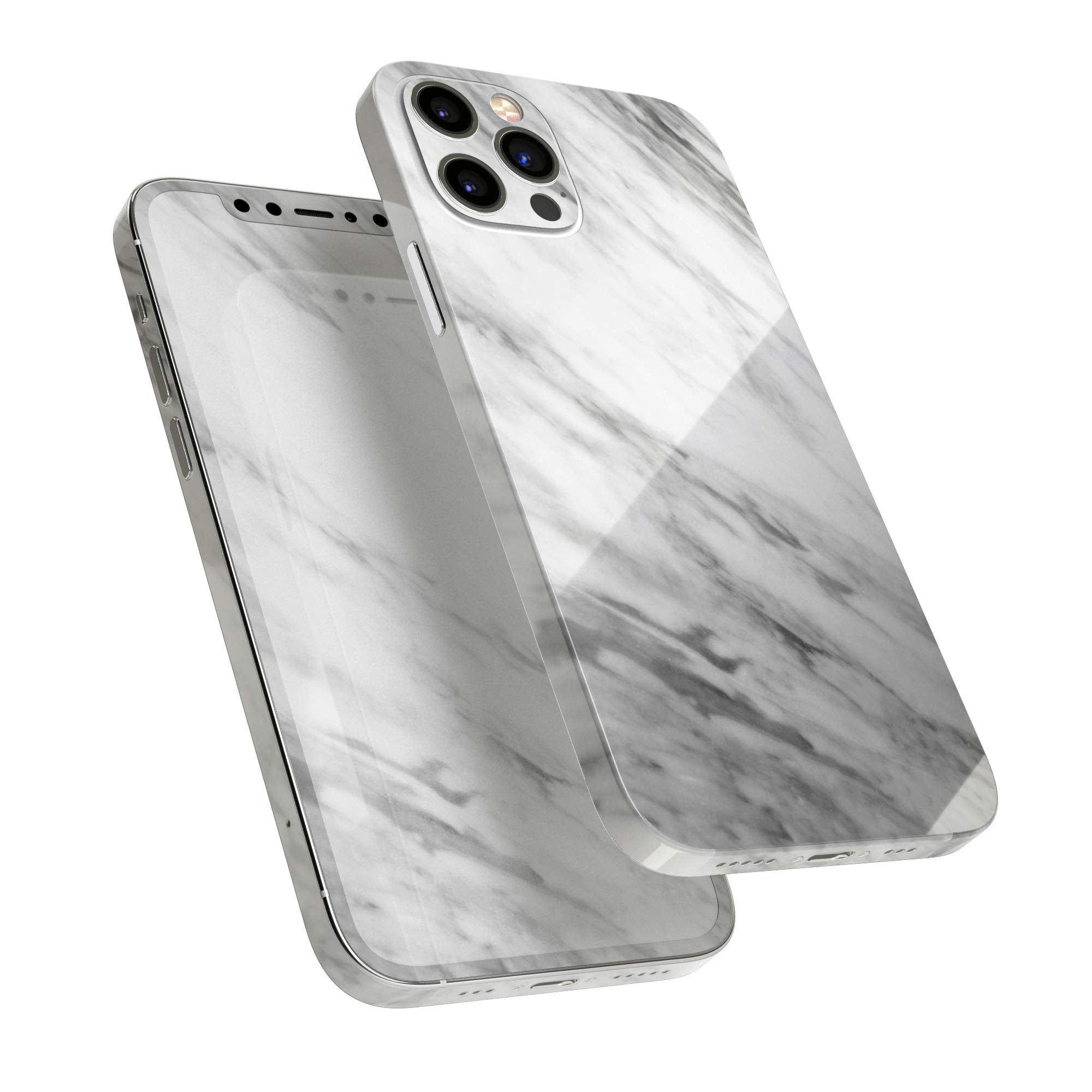 Design Skinz Full Body Skin Decal Wrap Kit Compatible With Iphone 12 Pro Max (Screen Trim & Back Skin)   Slate Marble Surface V1