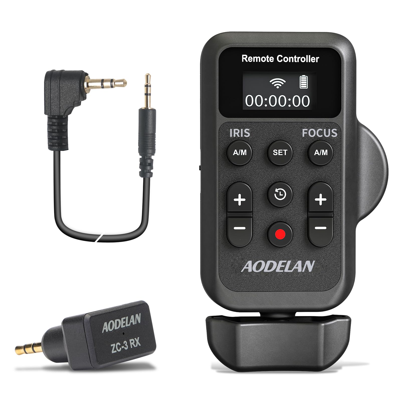 Aodelan Remote Control Camcorder Wireless Zoom Controller With Lanc Or 2.5Mm Remote Jack For Sony And Canon, Zoom Focus Iris Rec