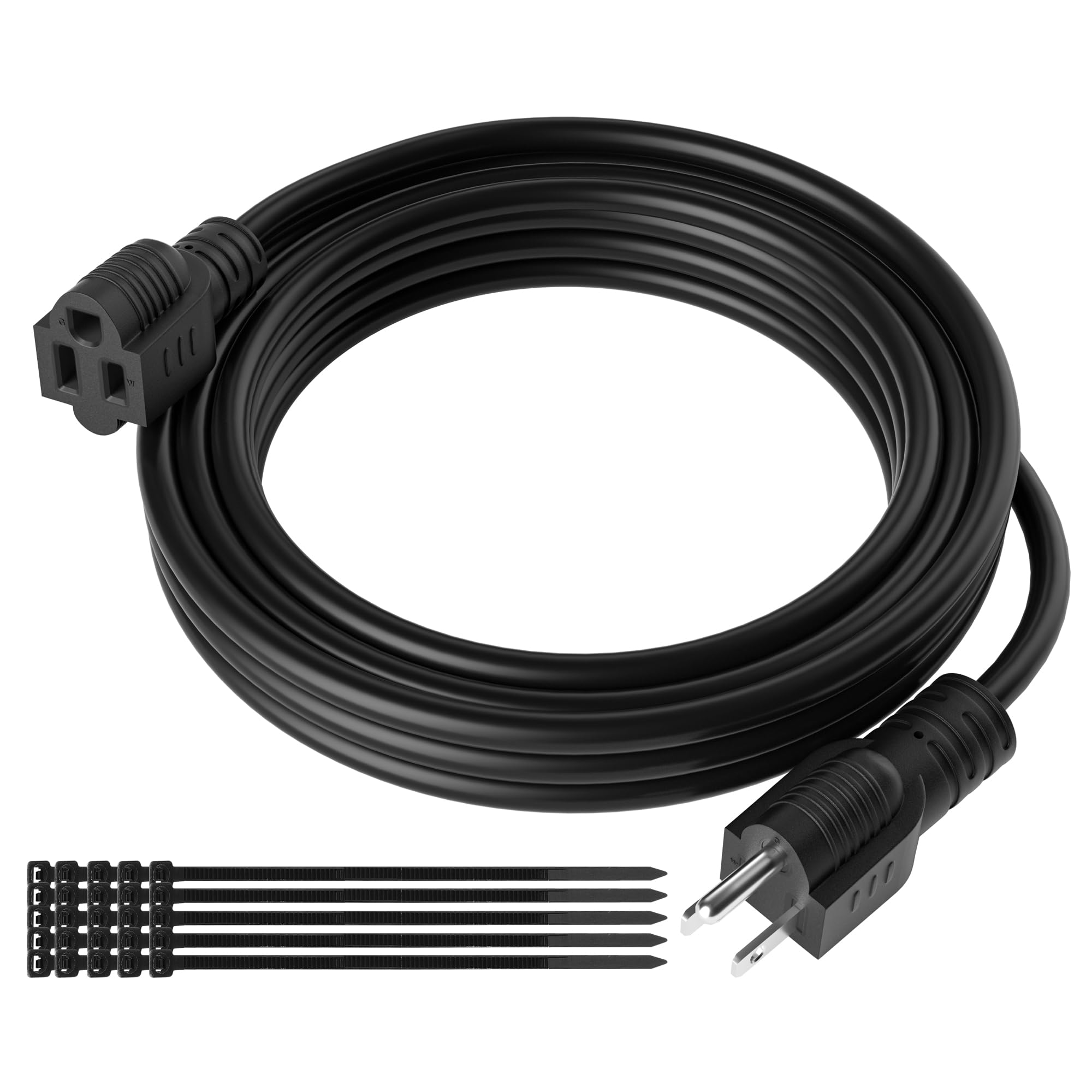 Extension Cord 4 Ft, 3 Prong Extension Power Cord, 16/3 Gauge Flexible Cold, 13A 1625W 16Awg, 3 Prong Electric Cord, Etl, Black