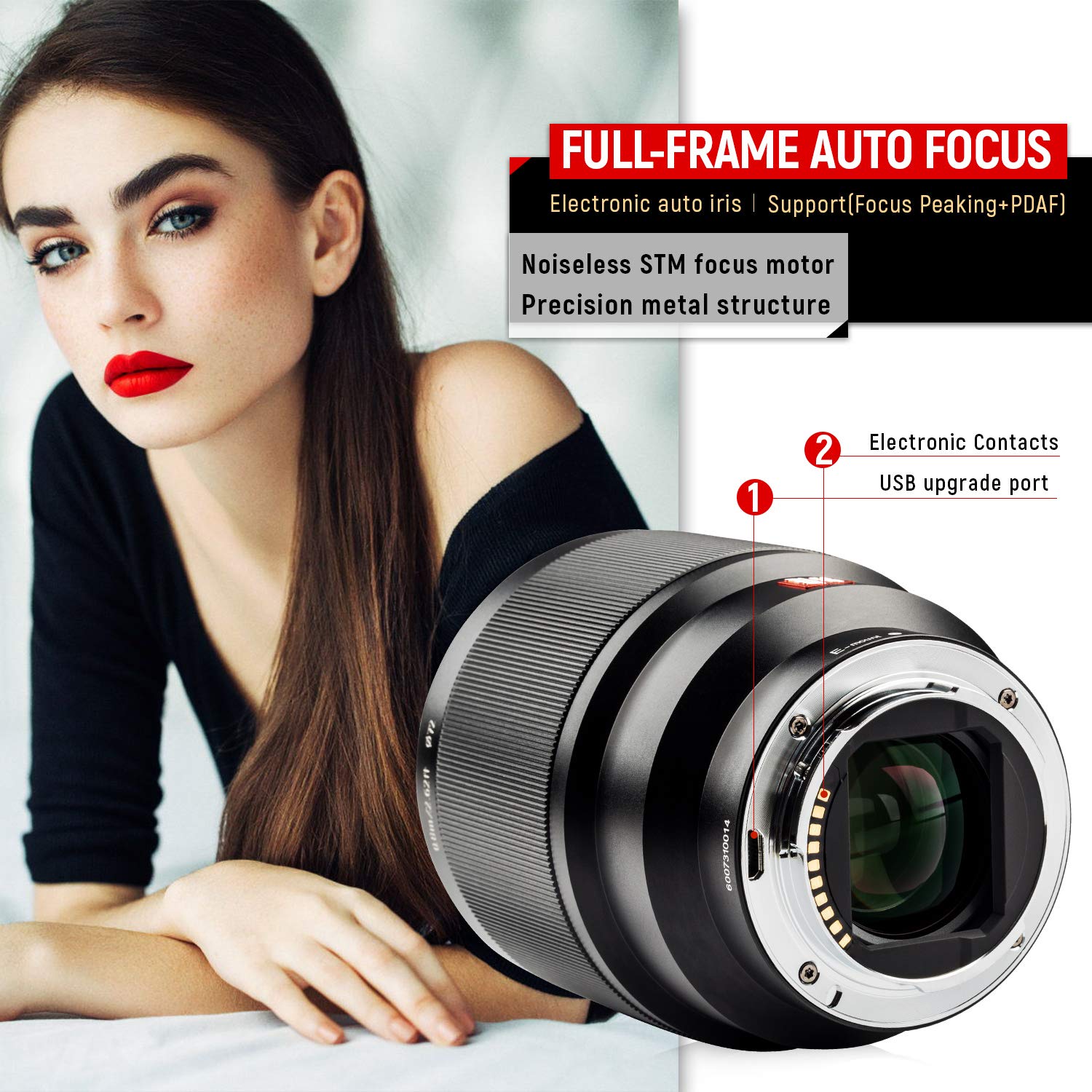 Viltrox 85Mm F/1.8 F1.8 Mark Ii Stm Full-Frame 85Mm F1.8 Ii For Af Auto Focus For Sony E-Mount Camera A7Iii A7Riii A7Sii A7Ii A6