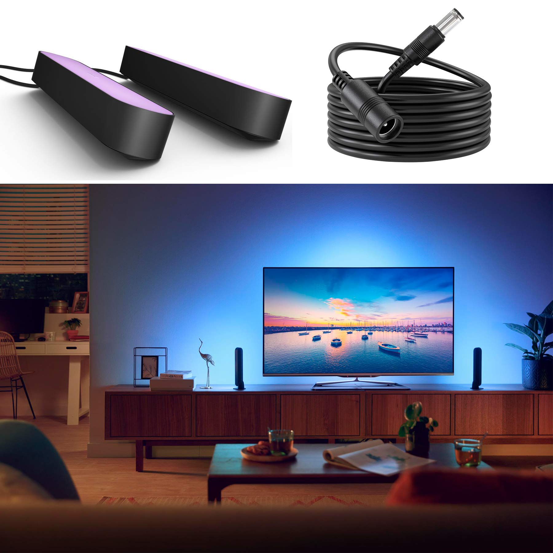 Replacement For Philips Hue Extension Cable 7820430U7 Hue Play Bar Smart Light Bulb Accessory 16.5Ft Cord