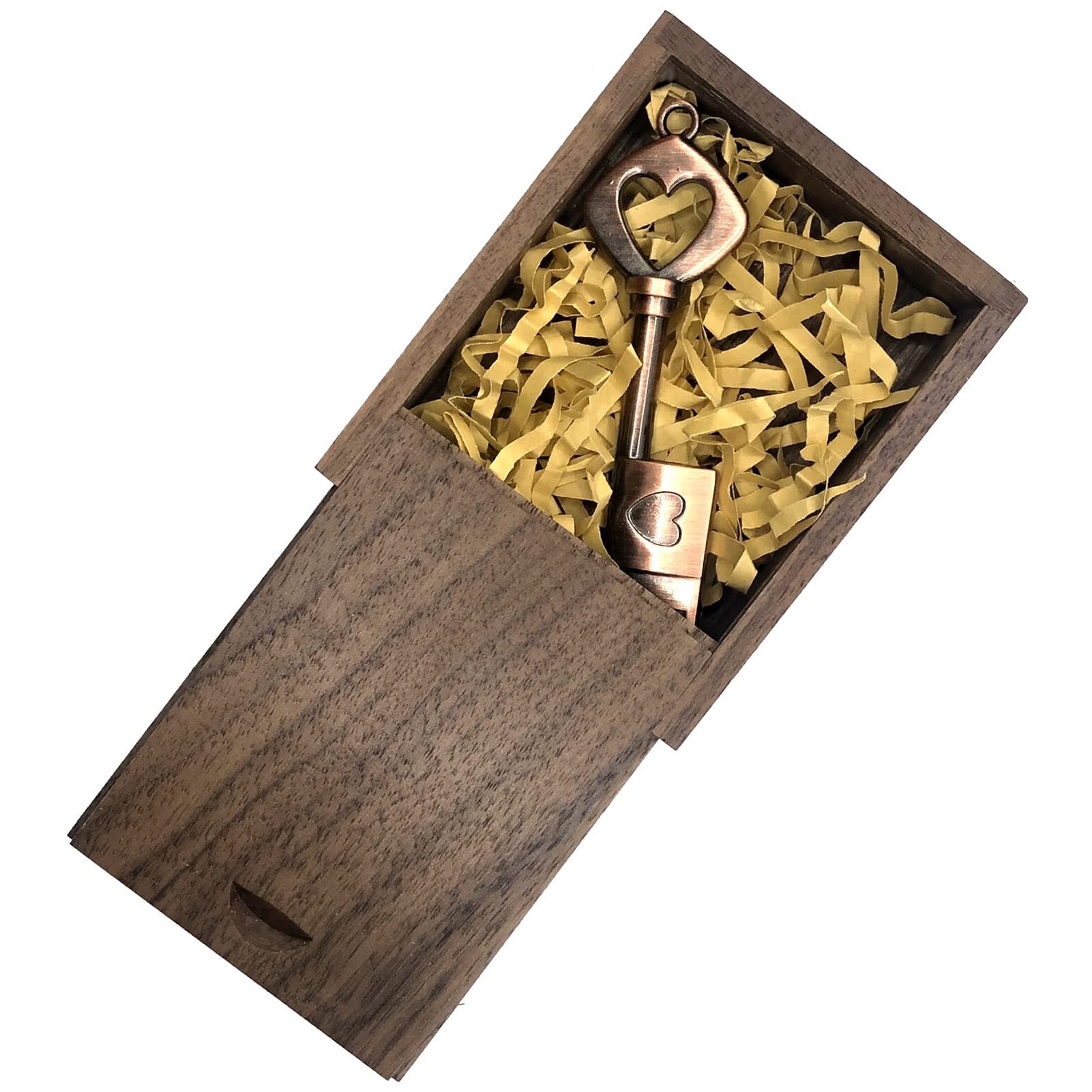 64Gb Usb 3.0 Wedding Usb Flash Drive With Wooden Gift Box, High Speed Up To 100Mb/S Keychain Exfat Thumb Drive Jump Drive Gift F