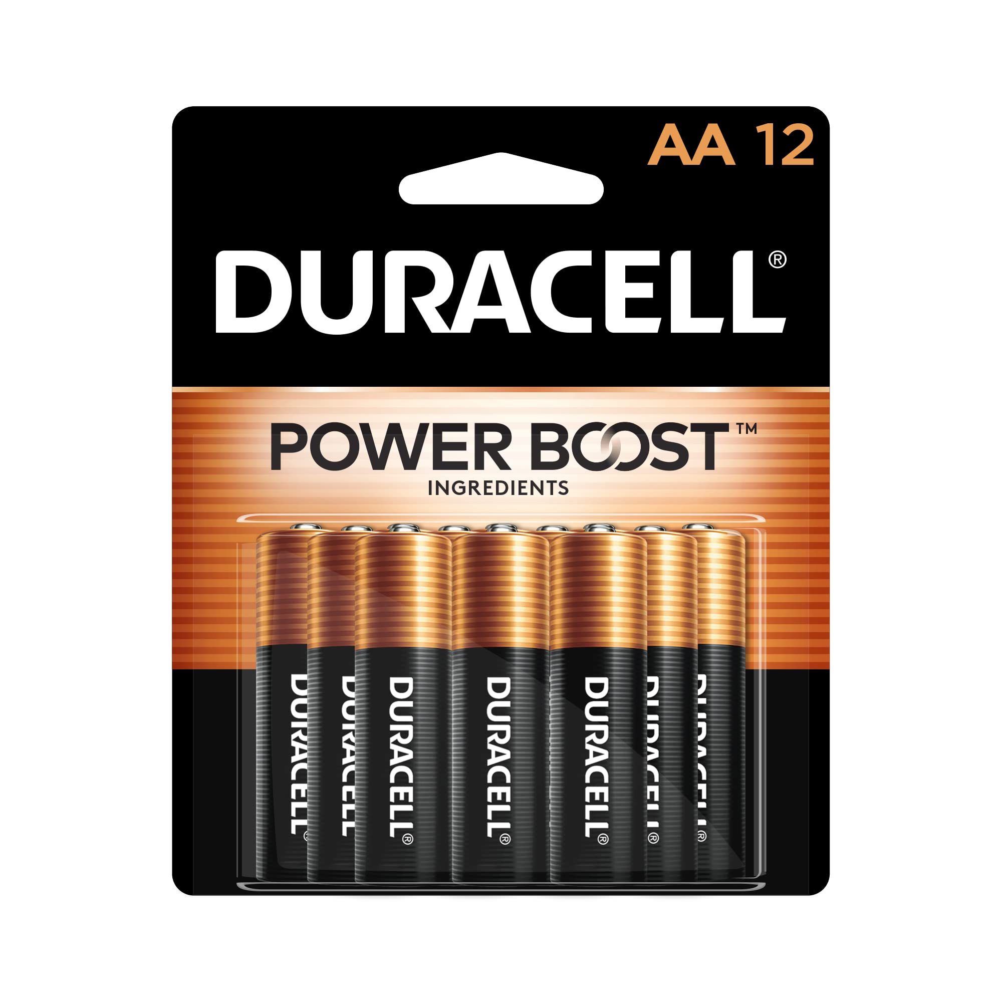 Duracell Coppertop Aa Batteries With Power Boost Ingredients, 12 Count Pack Double A Battery With Long Lasting Power, Alkaline A