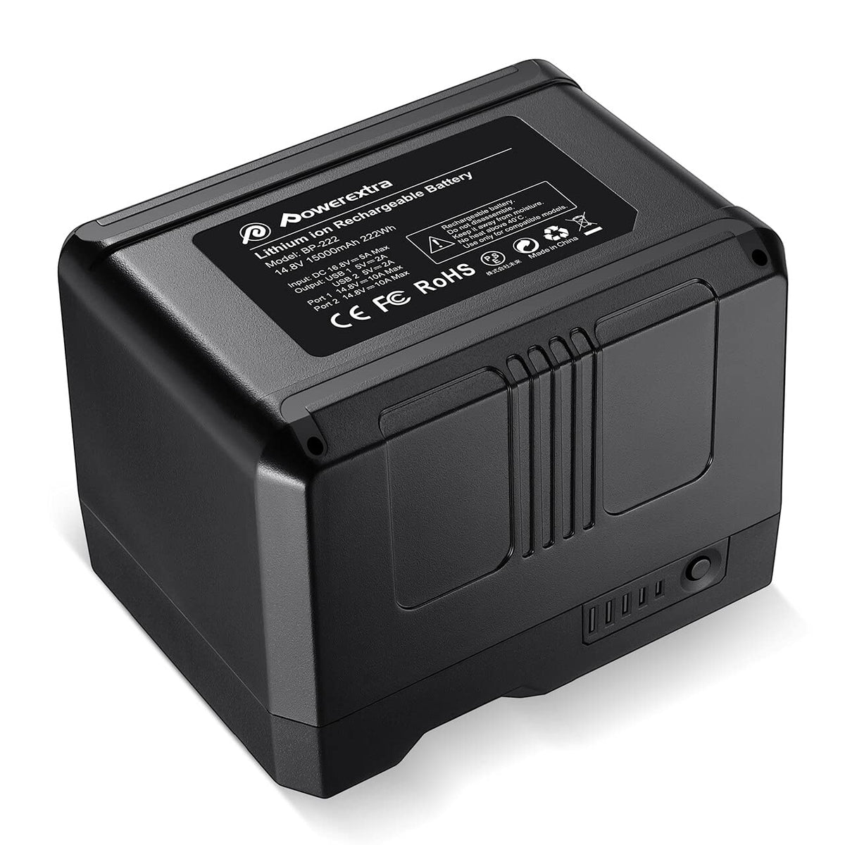 Powerextra V Mount/V Lock Battery   222Wh 14.8V 15000Mah Rechargeable Li Ion Battery For Broadcast Video Camcorder, Compatible W