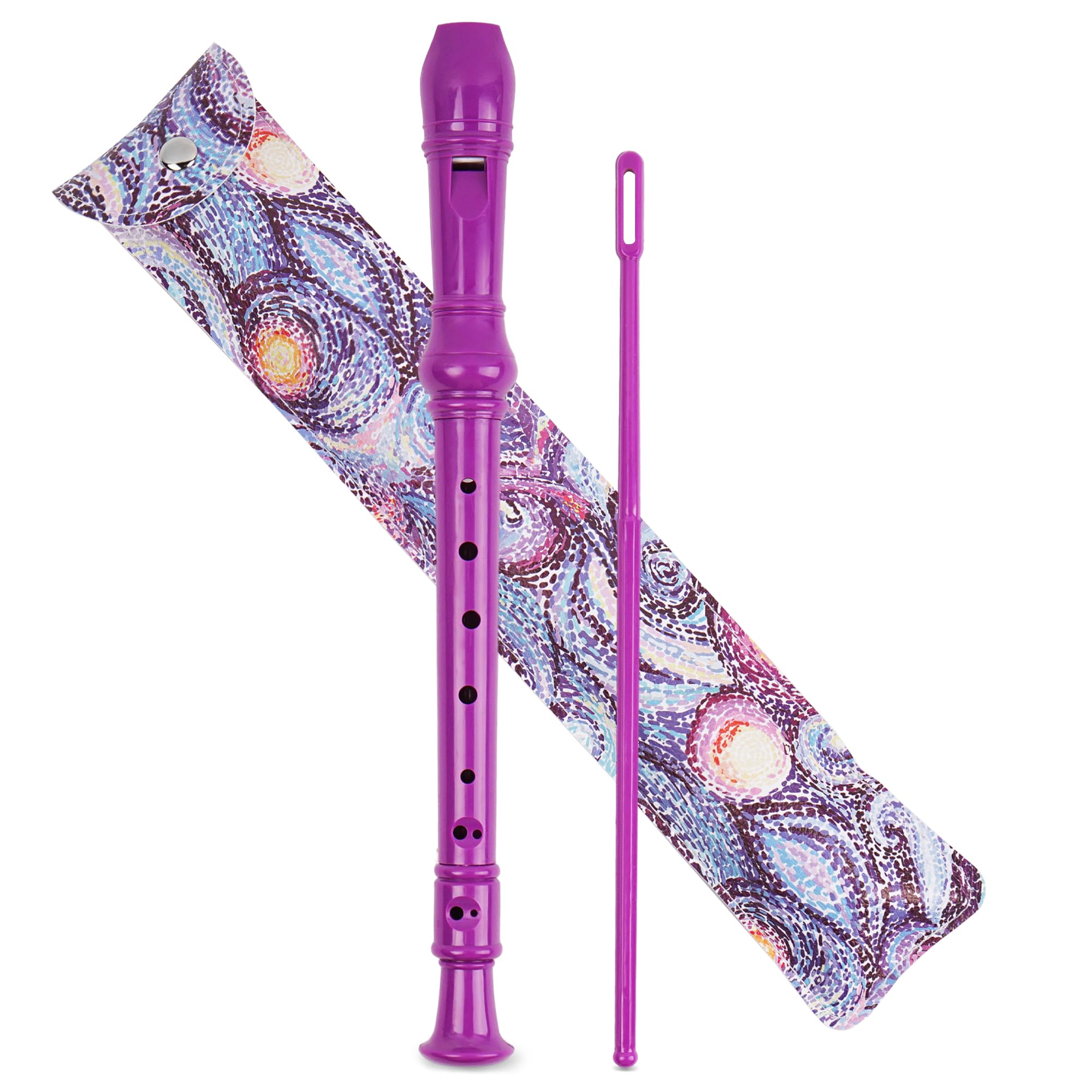 QIELIZI Recorder Instrument for Beginner Adults,8-Hole Soprano Descant Recorder Music Flute with with Cleaning Rod & Leather Cas